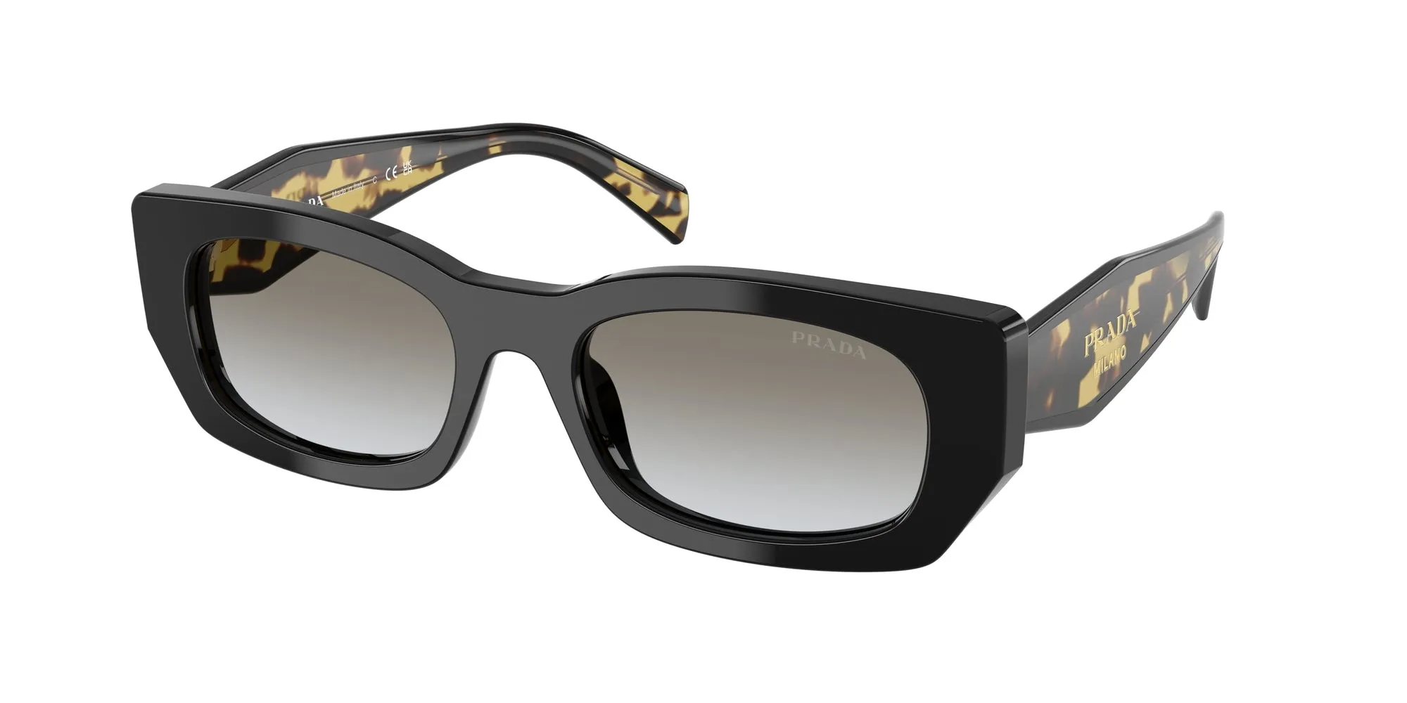Prada PR B05S 3890A7 Occhiali da sole Acetato Nero Grigio Pillow Normale Sfumato - immagine 1