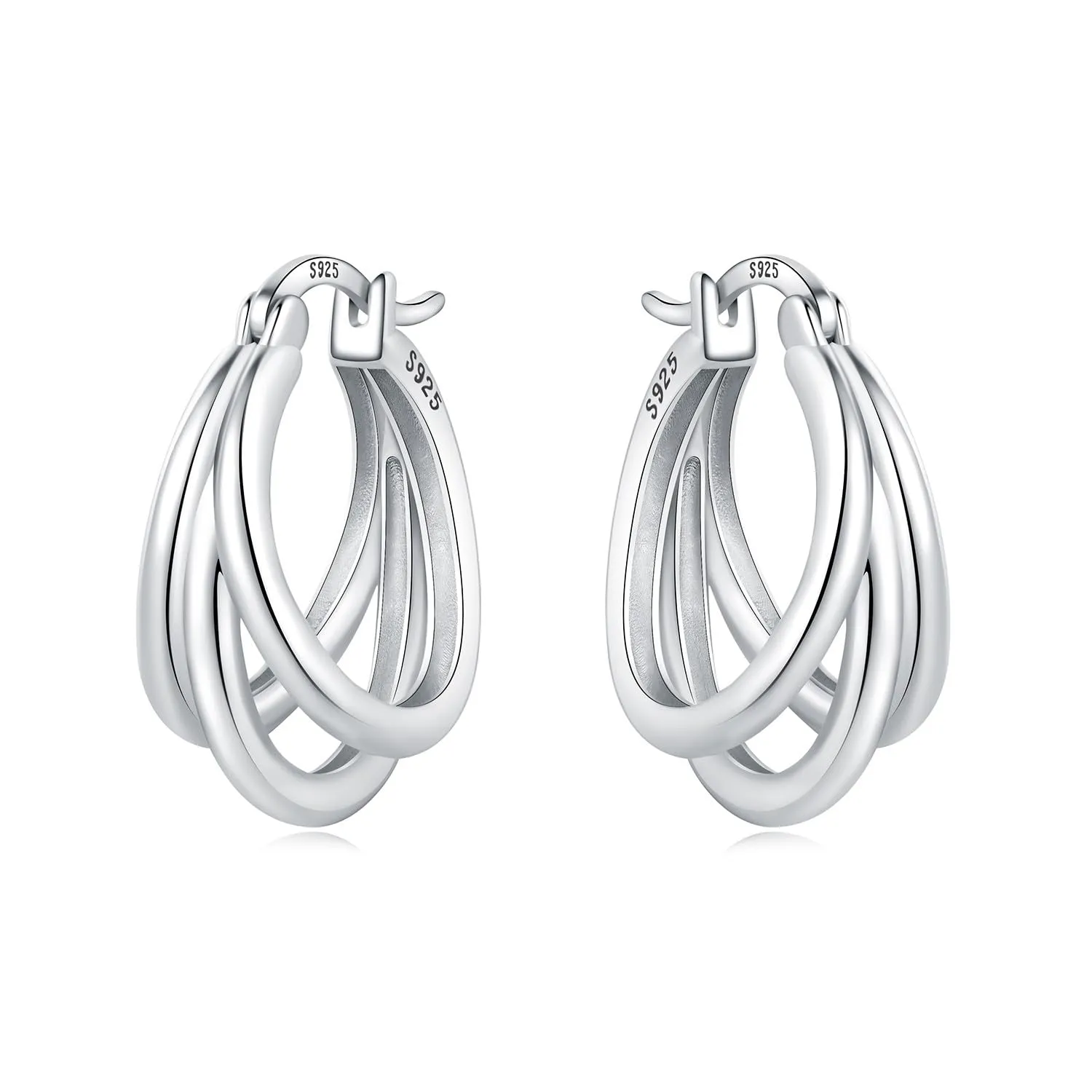 CYMYSS Orecchini Donna Argento 925 Orecchini Argento 925 a cerchio per uomini e donne Orecchini Anallergici Donna Orecchini a Cerchio Regali per Signore - immagine 1