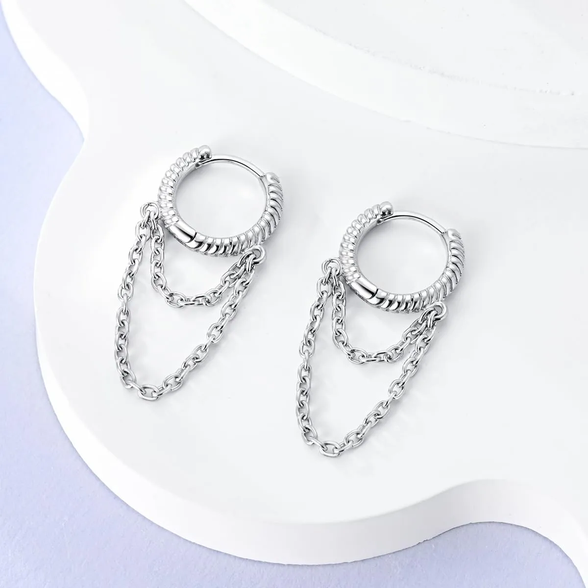 CYMYSS Orecchini Donna Argento 925 Orecchini Argento 925 a cerchio per uomini e donne Orecchini Anallergici Donna Orecchini a Cerchio Regali per Signore - immagine 3