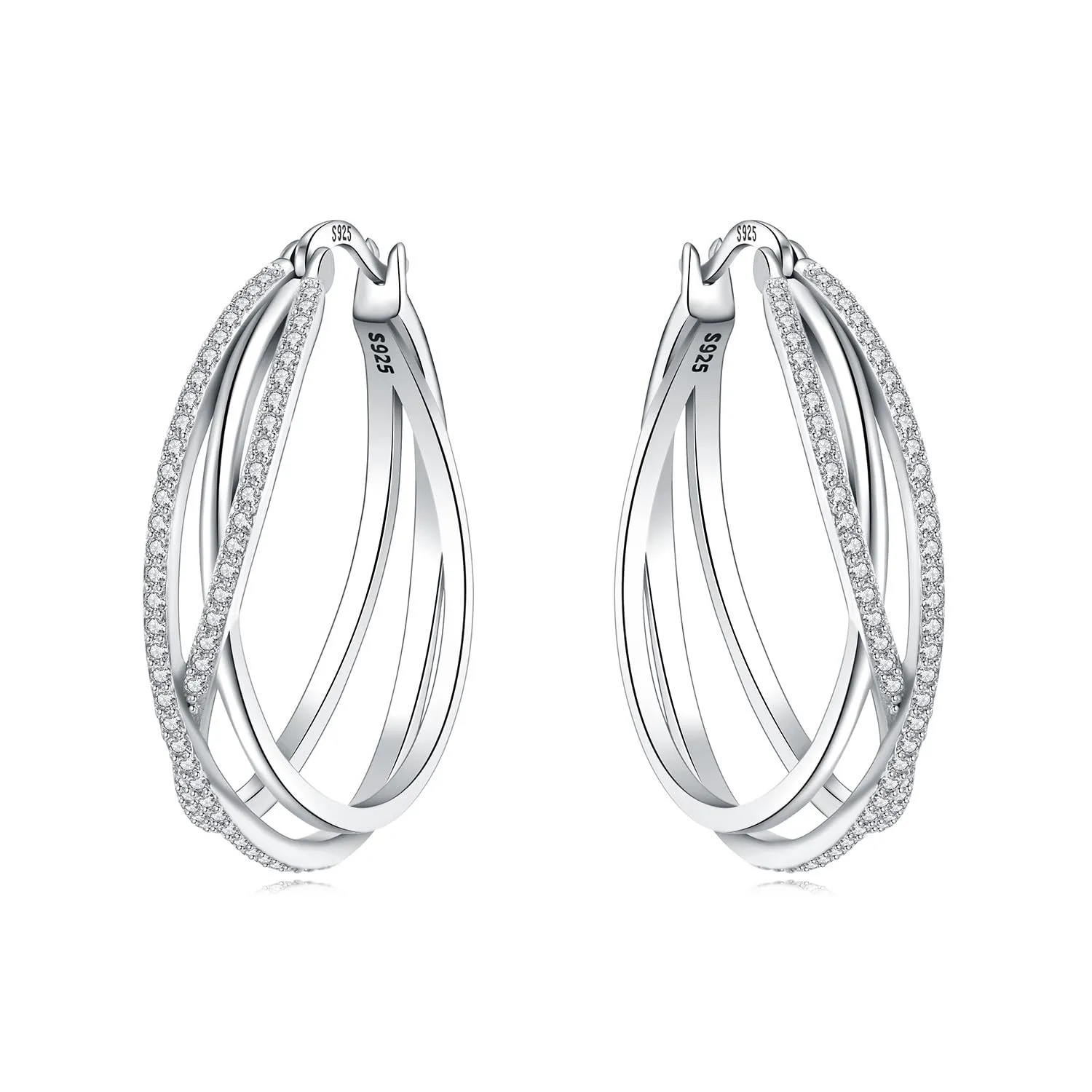 CYMYSS Orecchini Donna Argento 925 Orecchini Argento 925 a cerchio per uomini e donne Orecchini Anallergici Donna Orecchini a Cerchio Regali per Signore - immagine 1