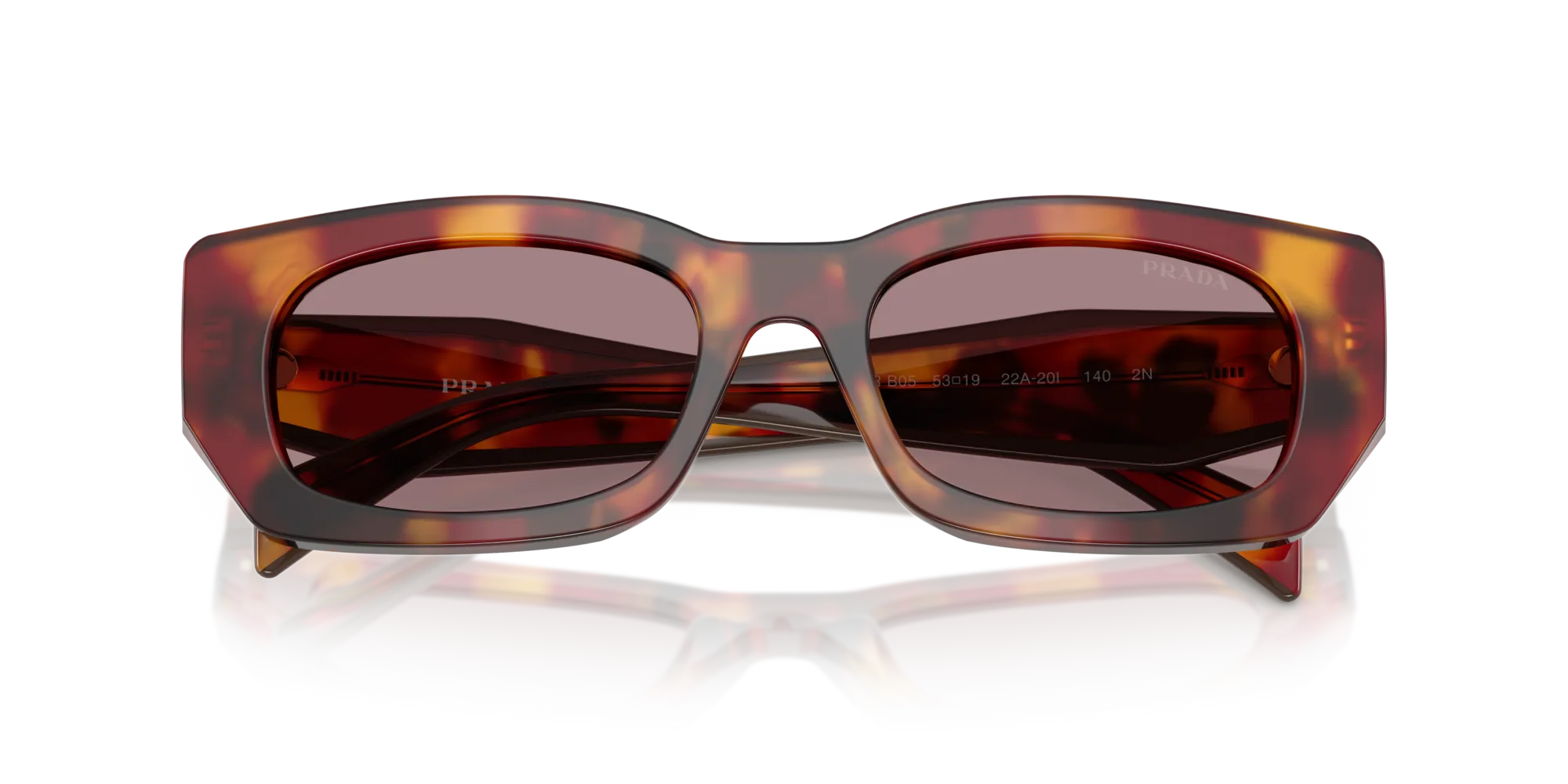 Prada PR B05S 22A20I Occhiali da sole Acetato Tartaruga Marrone Pillow Normale - immagine 2
