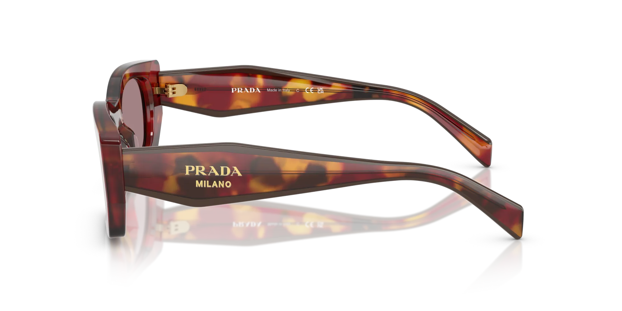 Prada PR B05S 22A20I Occhiali da sole Acetato Tartaruga Marrone Pillow Normale - immagine 4