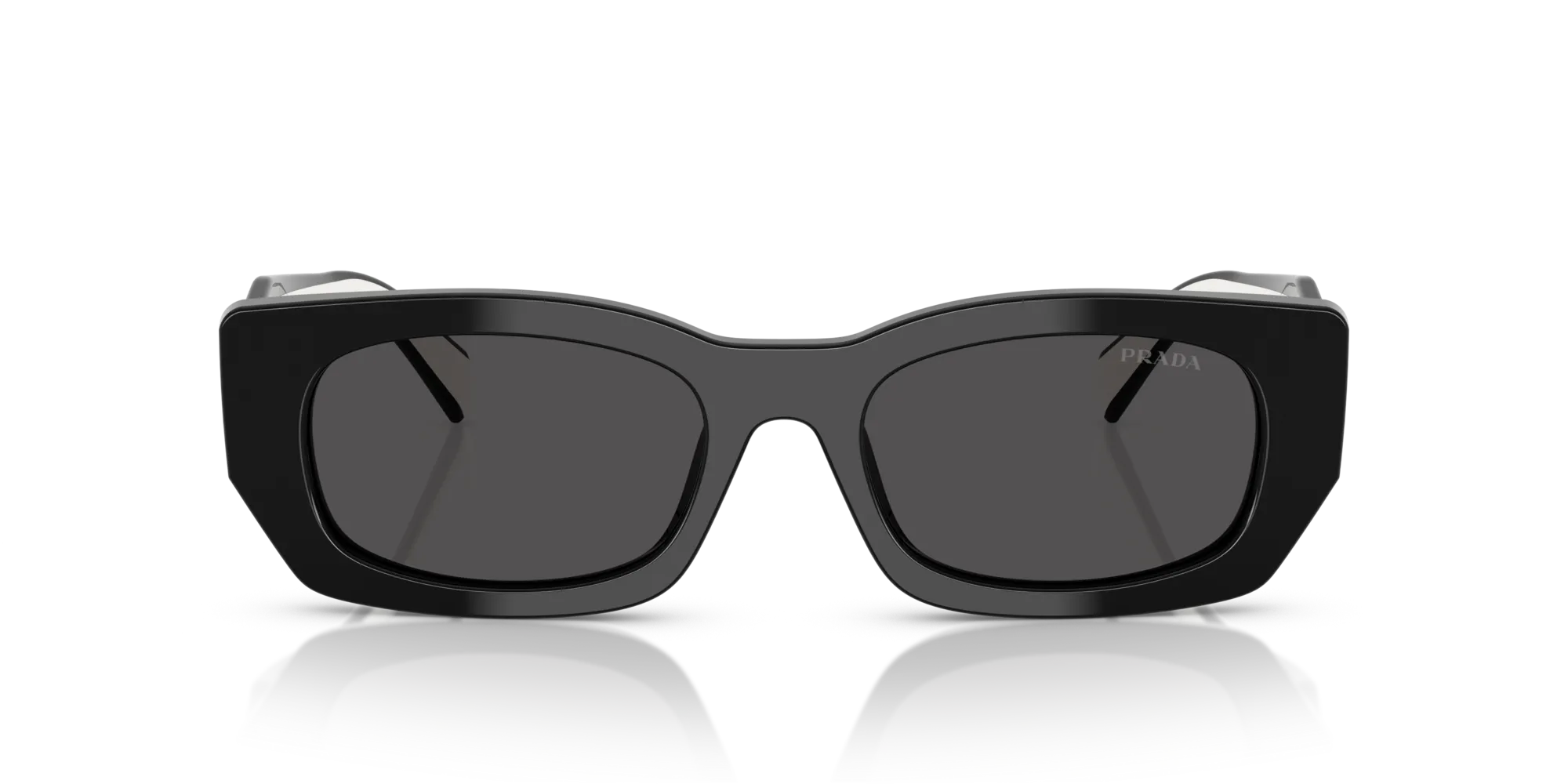 Prada PR B05S 09Q08Z Occhiali da sole Acetato Nero Grigio Pillow Normale - immagine 3