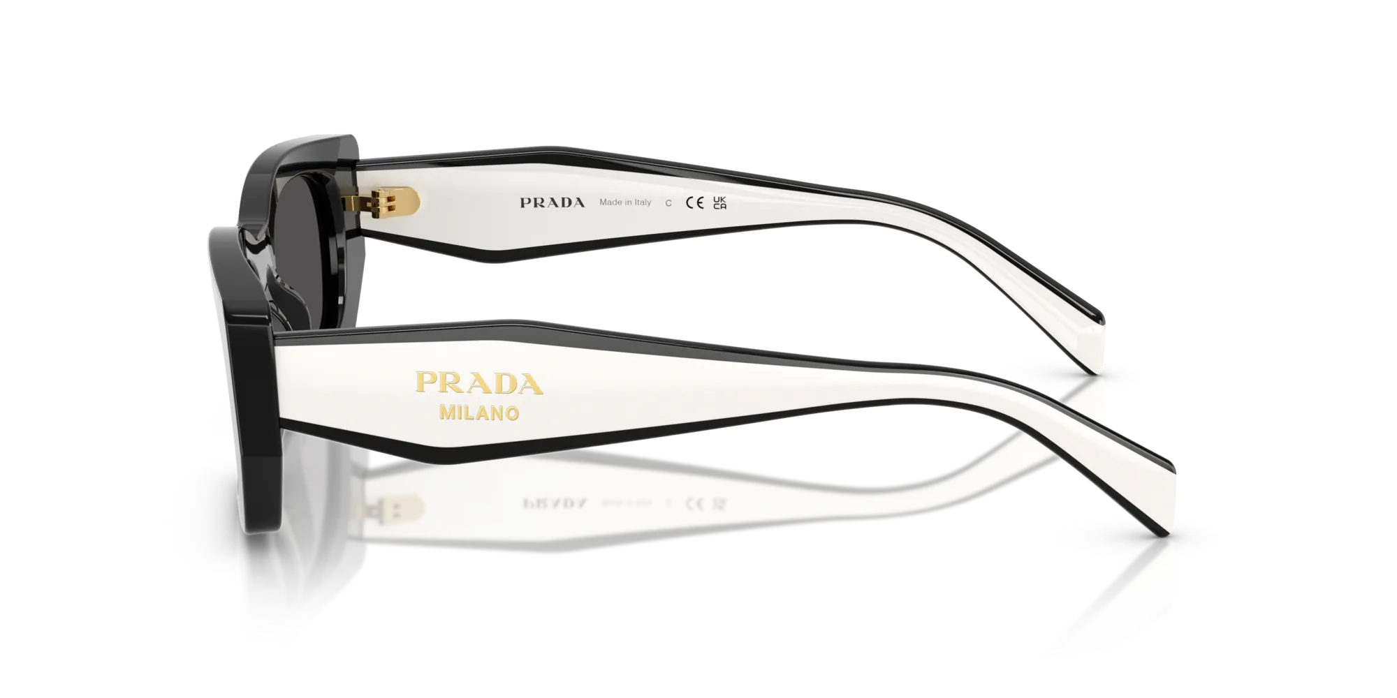 Prada PR B05S 09Q08Z Occhiali da sole Acetato Nero Grigio Pillow Normale - immagine 4