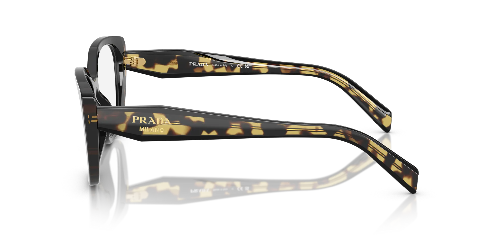 Prada PR B04V 3891O1 Montature da vista Acetato Nero Trasparente Cat Eye Normale - immagine 4