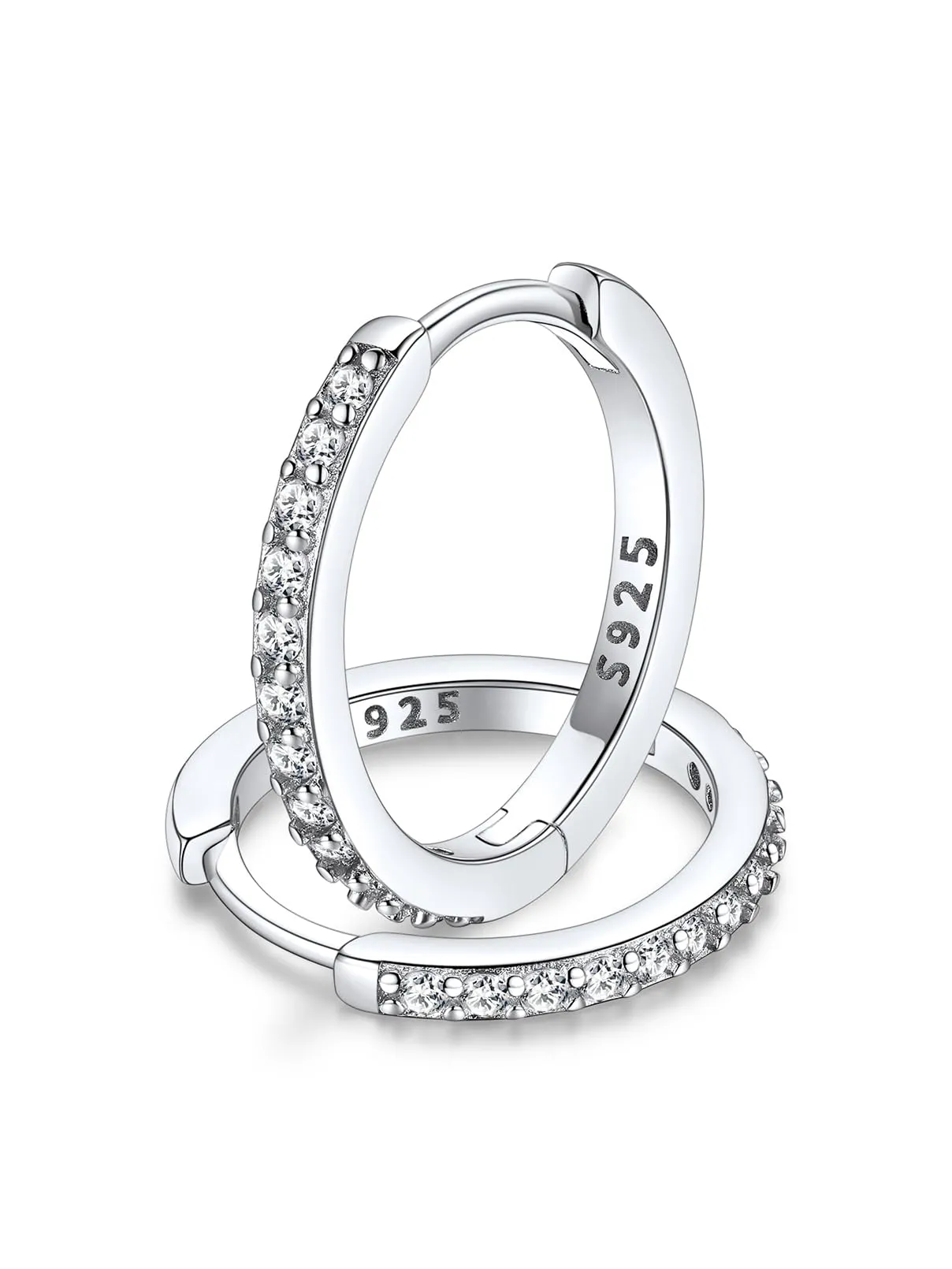 FaithHeart Strass Orecchini Argento S925 12mm Orecchini a Cerchio Oro con Strass Zirconi Orecchini Minimalisti - immagine 1