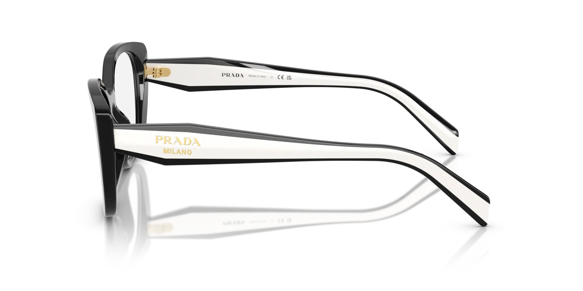 Prada PR B04V 16K1O1 Montature da vista Acetato Nero Trasparente Cat Eye Normale - immagine 4