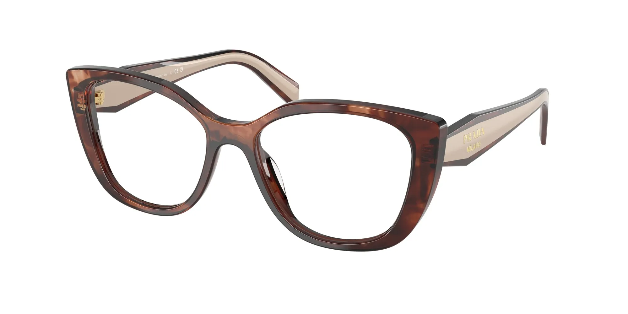 Prada PR B04V 07R1O1 Montature da vista Acetato Marrone Cat Eye Normale - immagine 1