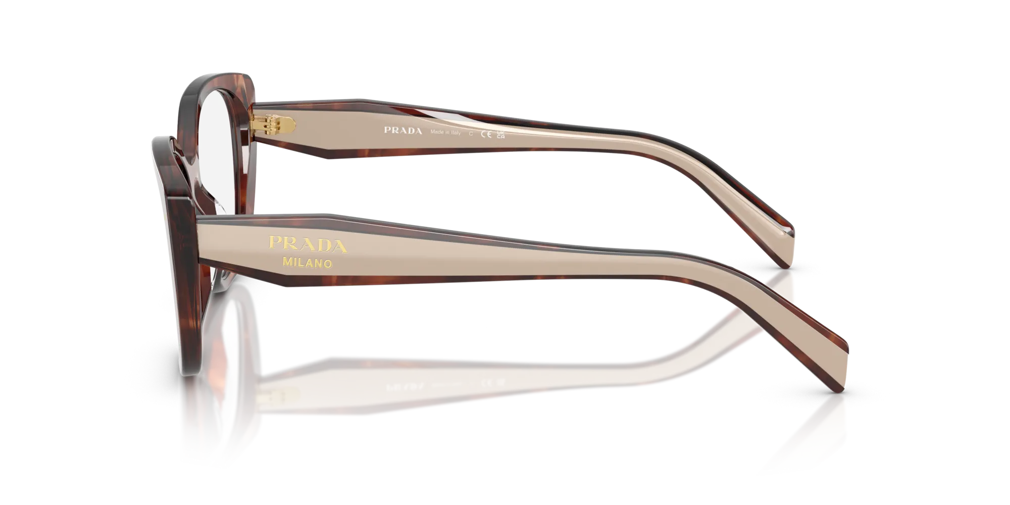 Prada PR B04V 07R1O1 Montature da vista Acetato Marrone Cat Eye Normale - immagine 4