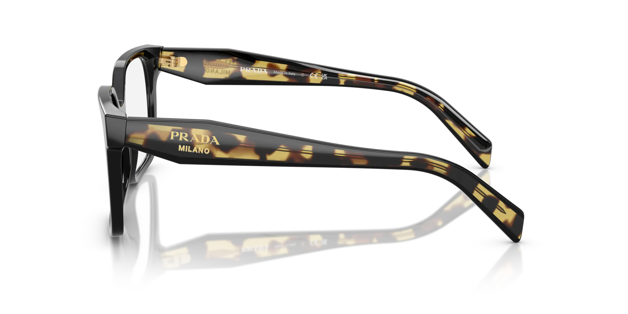 Prada PR B03V 3891O1 Montature da vista Acetato Nero Squadrata Normale - immagine 4