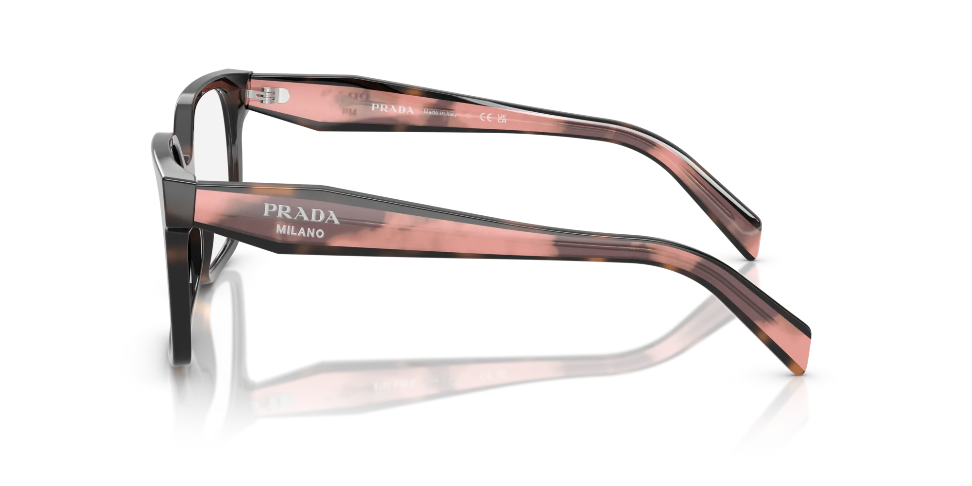 Prada PR B03V 23A1O1 Montature da vista Acetato Tartaruga Squadrata Normale - immagine 4
