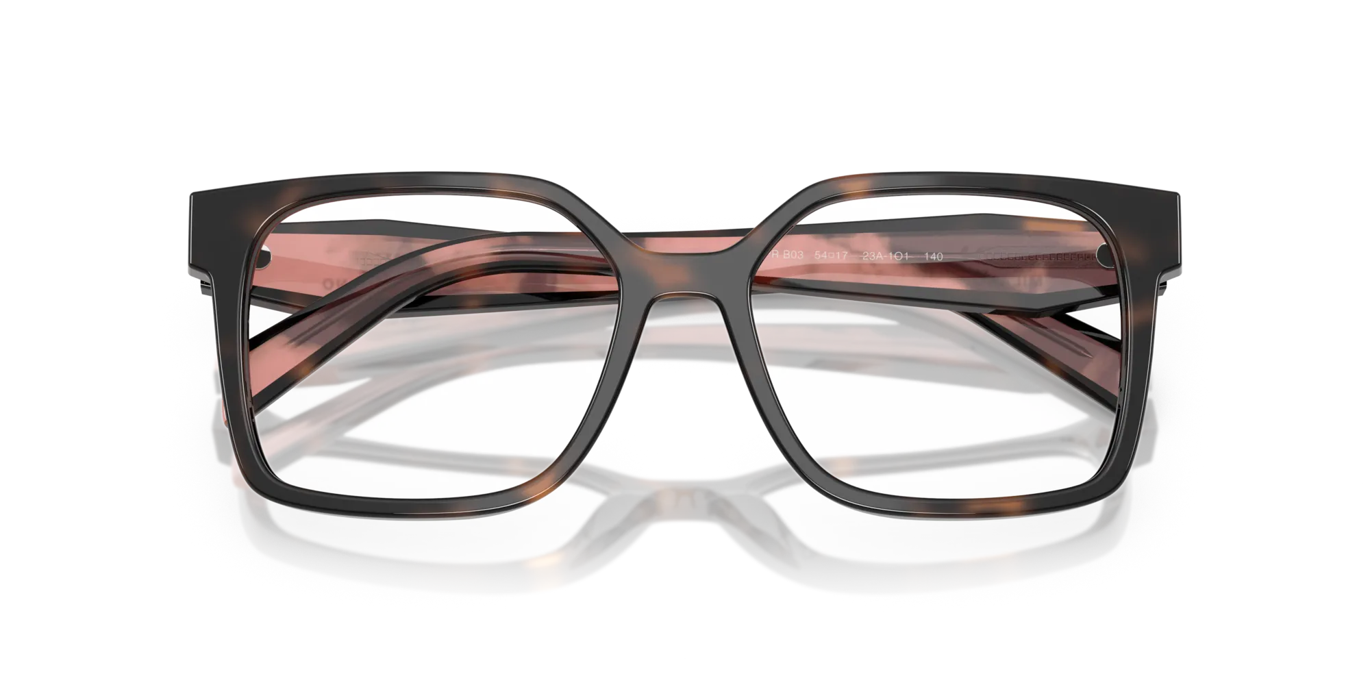 Prada PR B03V 23A1O1 Montature da vista Acetato Tartaruga Squadrata Normale - immagine 2