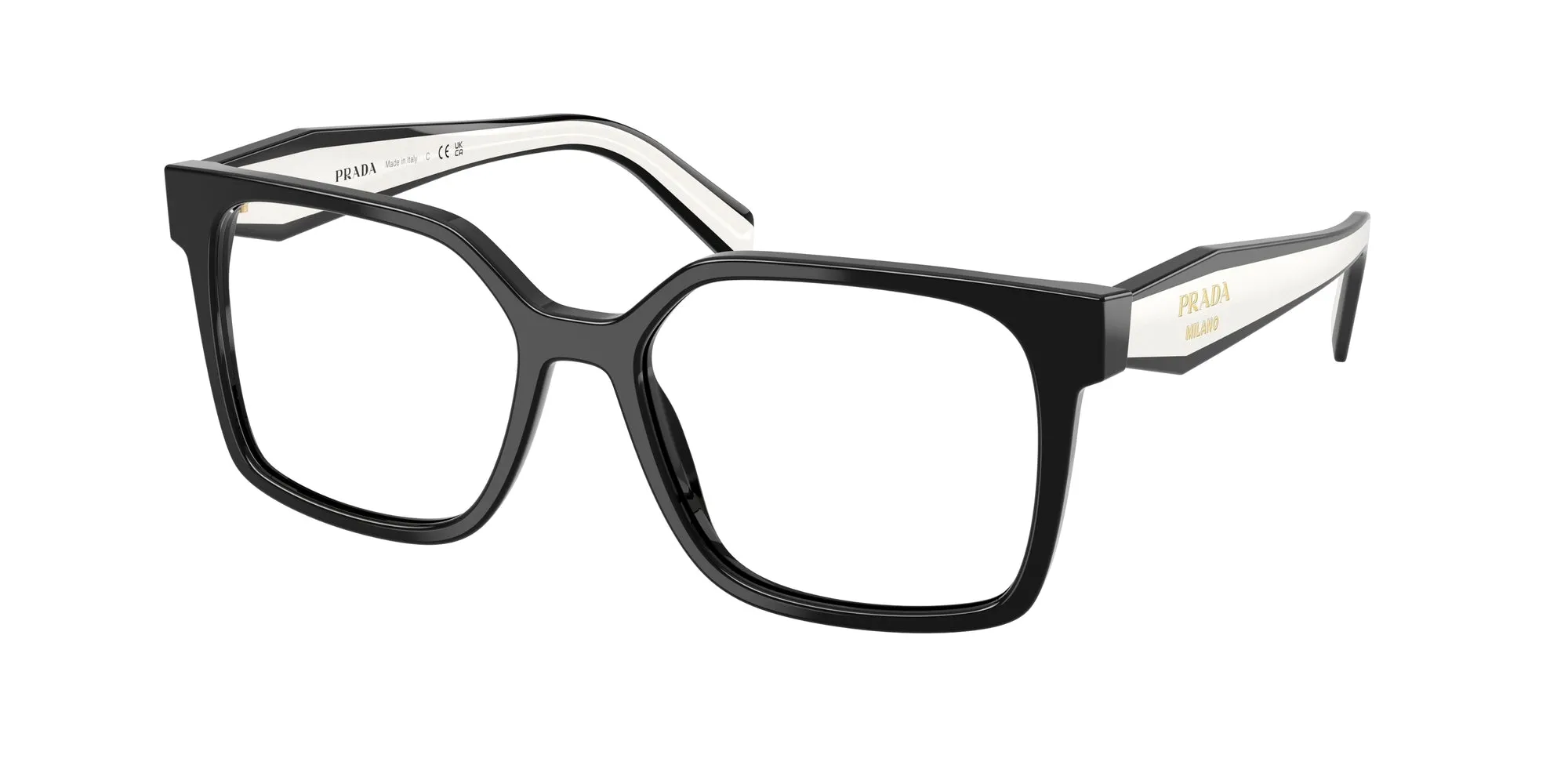 Prada PR B03V 16K1O1 Montature da vista Acetato Nero Squadrata Normale - immagine 1