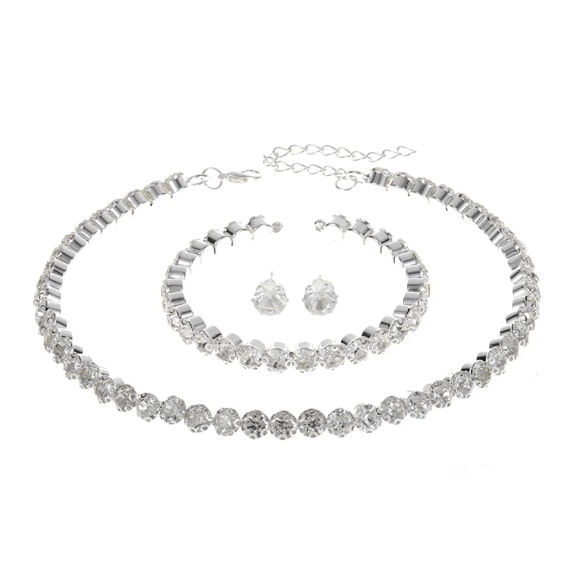 DOKRIN Collane da donna,3 pezzi di accessori da sposa, orecchini con collana a goccia in zircone e diamanti alla moda, accessori per banchetti nuziali - immagine 1