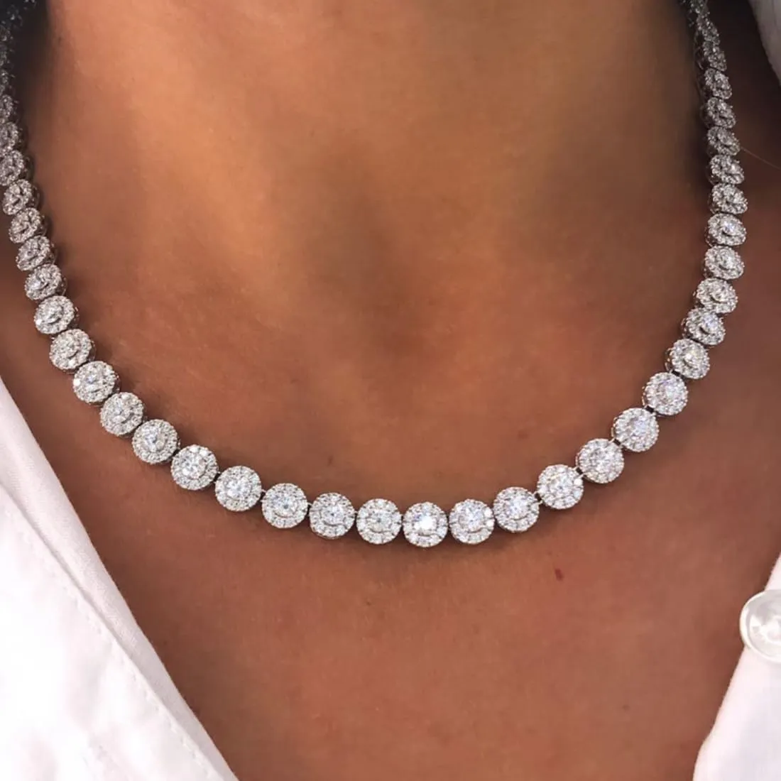 DOKRIN Collane da donna,3 pezzi di accessori da sposa, orecchini con collana a goccia in zircone e diamanti alla moda, accessori per banchetti nuziali - immagine 3