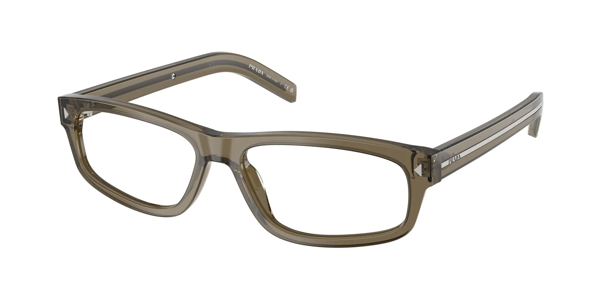 Prada PR B02V 18T1O1 Montature da vista Acetato Marrone Squadrata Normale - immagine 1