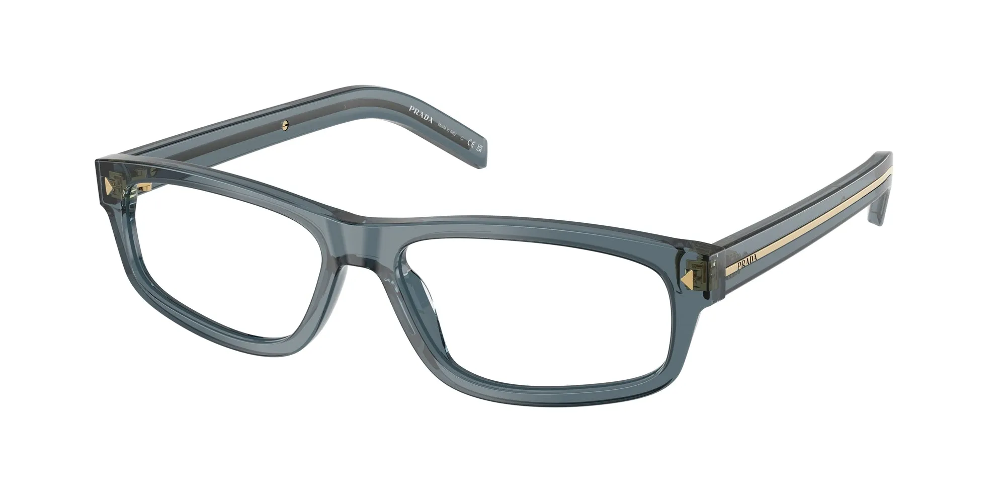 Prada PR B02V 17T1O1 Montature da vista Acetato Oro Squadrata Normale - immagine 1