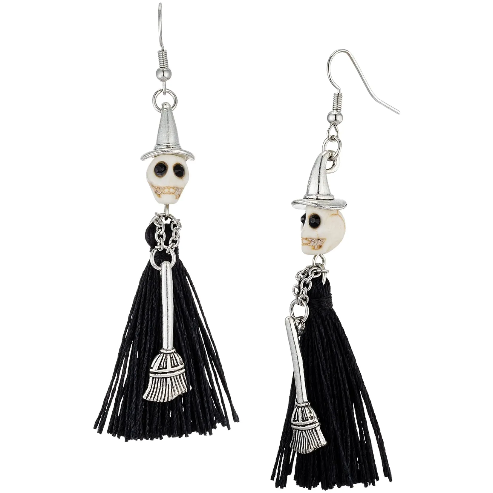 Orecchini Teschio, 1 Paio Orecchini Scheletro di Halloween, Earrings Gotici Donna, Earrings Vintage Pendenti per Ragazze e Donne, Accessori Halloween, Regalo Compleanno (Scheletro) - immagine 1