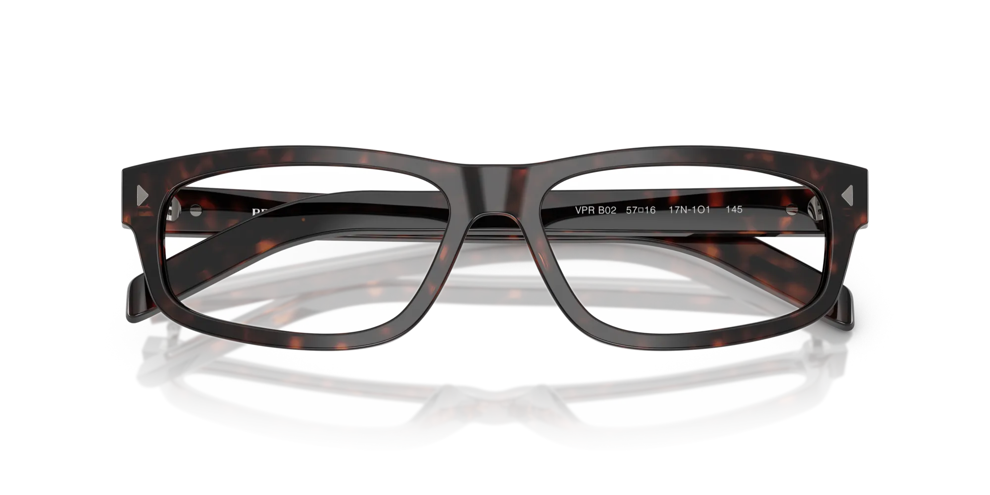 Prada PR B02V 17N1O1 Montature da vista Acetato Tartaruga Squadrata Normale - immagine 2