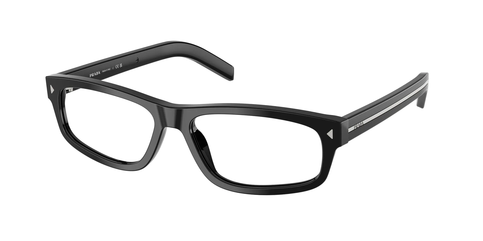 Prada PR B02V 16K1O1 Montature da vista Acetato Nero Squadrata Normale - immagine 1