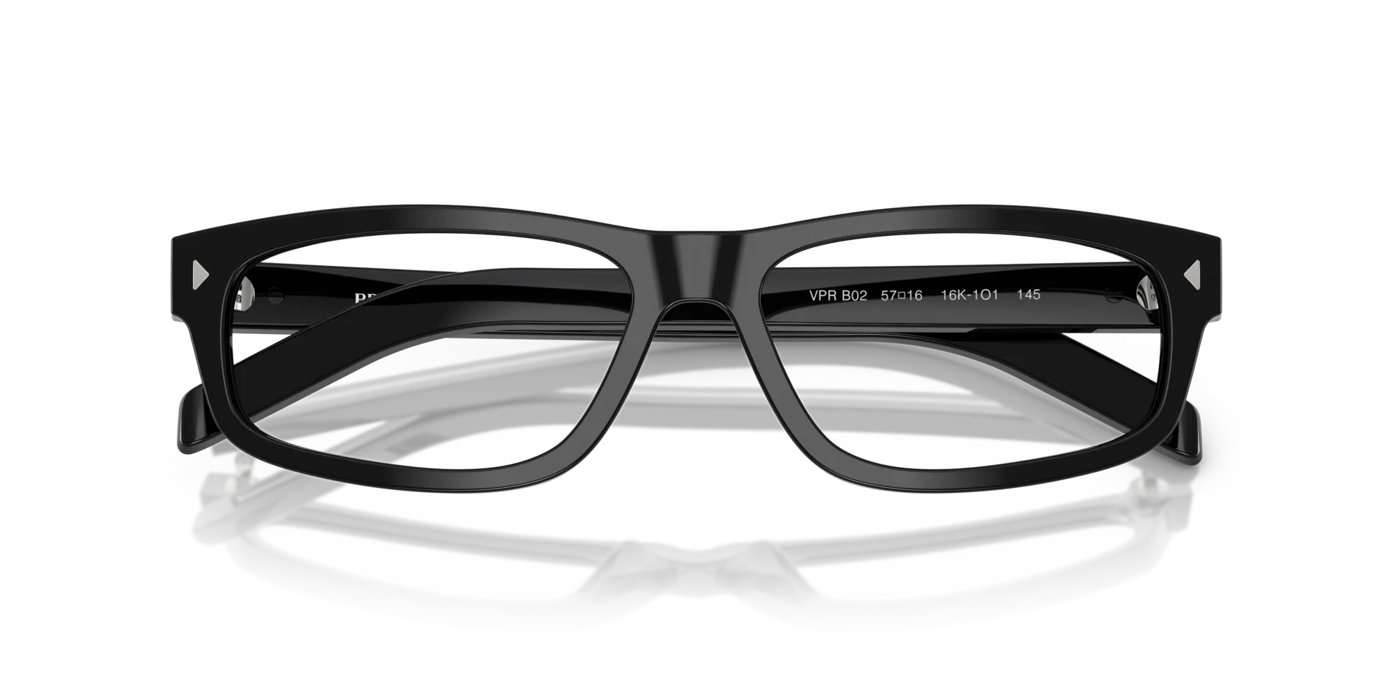 Prada PR B02V 16K1O1 Montature da vista Acetato Nero Squadrata Normale - immagine 2
