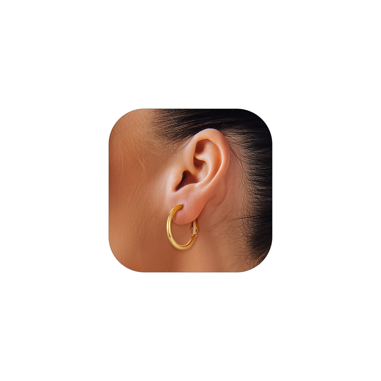 GoldChic Orecchini Cerchio 20mm Oro in Acciaio Inox - immagine 1