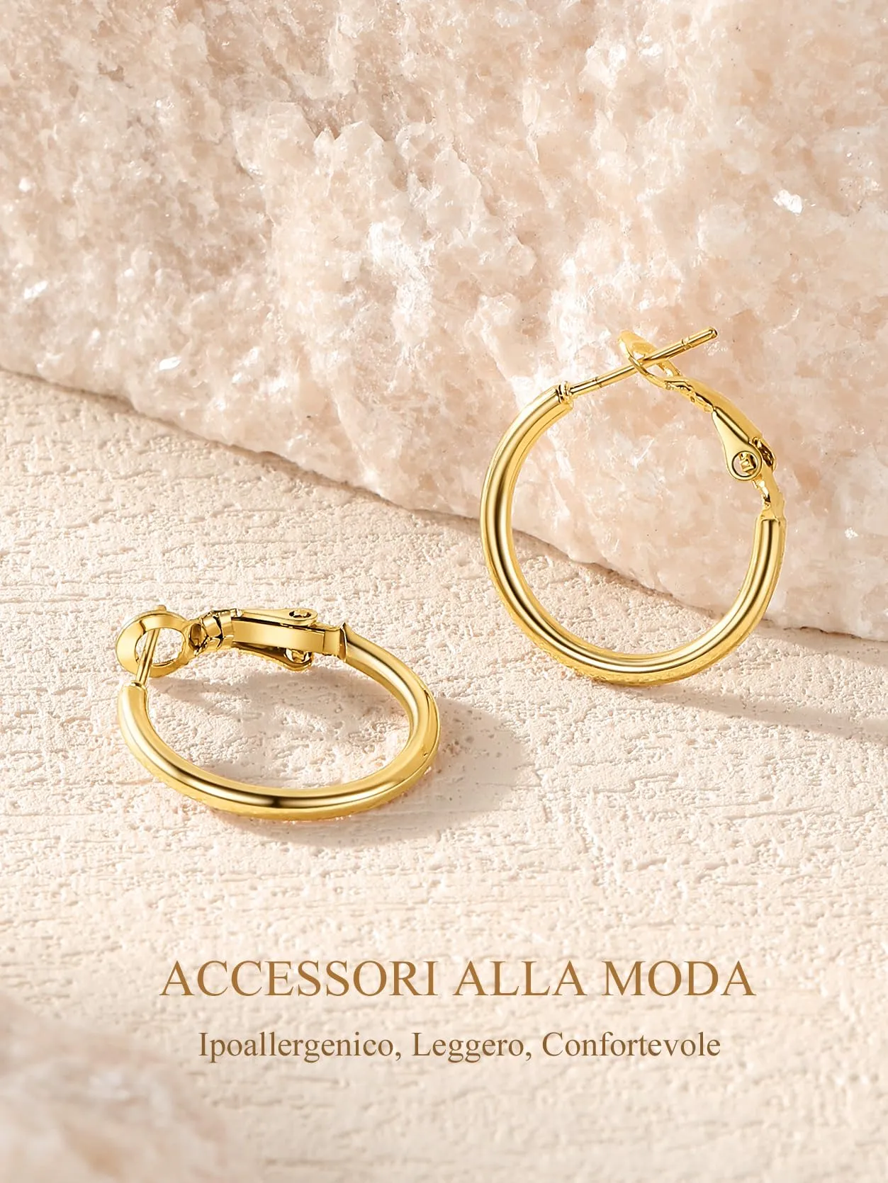 GoldChic Orecchini Cerchio 20mm Oro in Acciaio Inox - immagine 7