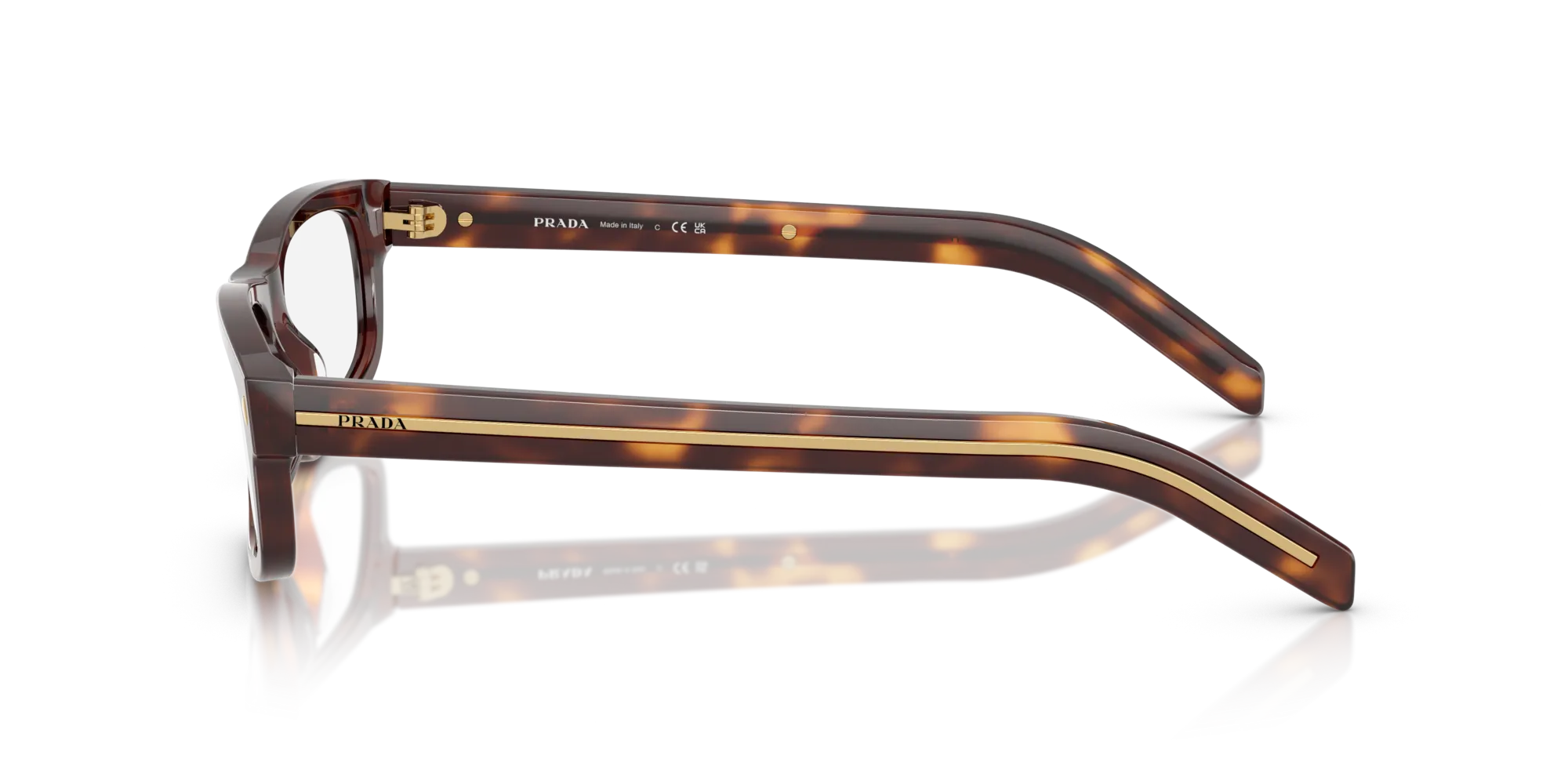 Prada PR B02V 15W1O1 Montature da vista Acetato Tartaruga Squadrata Normale - immagine 4