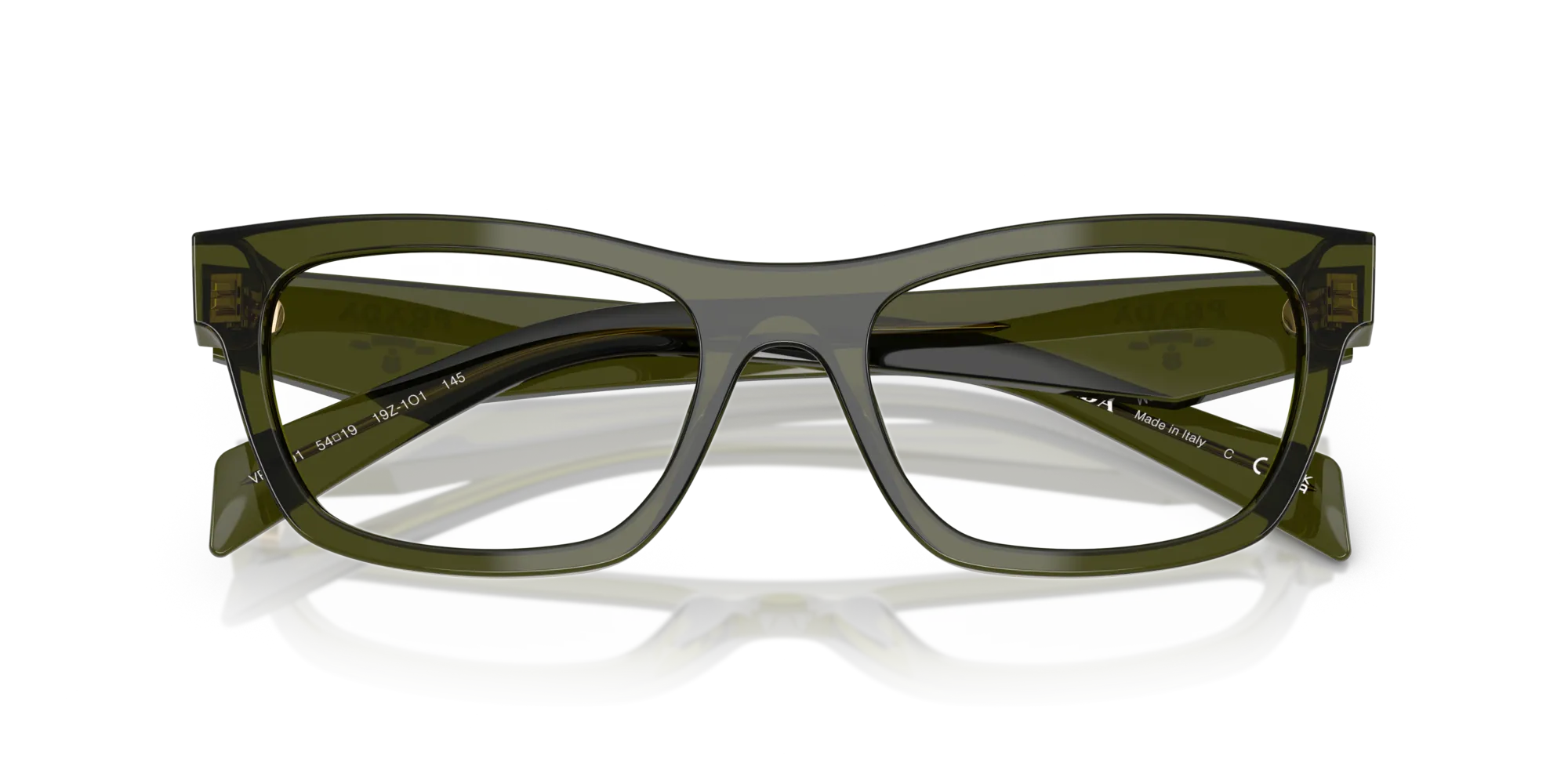 Prada PR B01V 19Z1O1 Montature da vista Acetato Verde Farfalla Normale - immagine 2