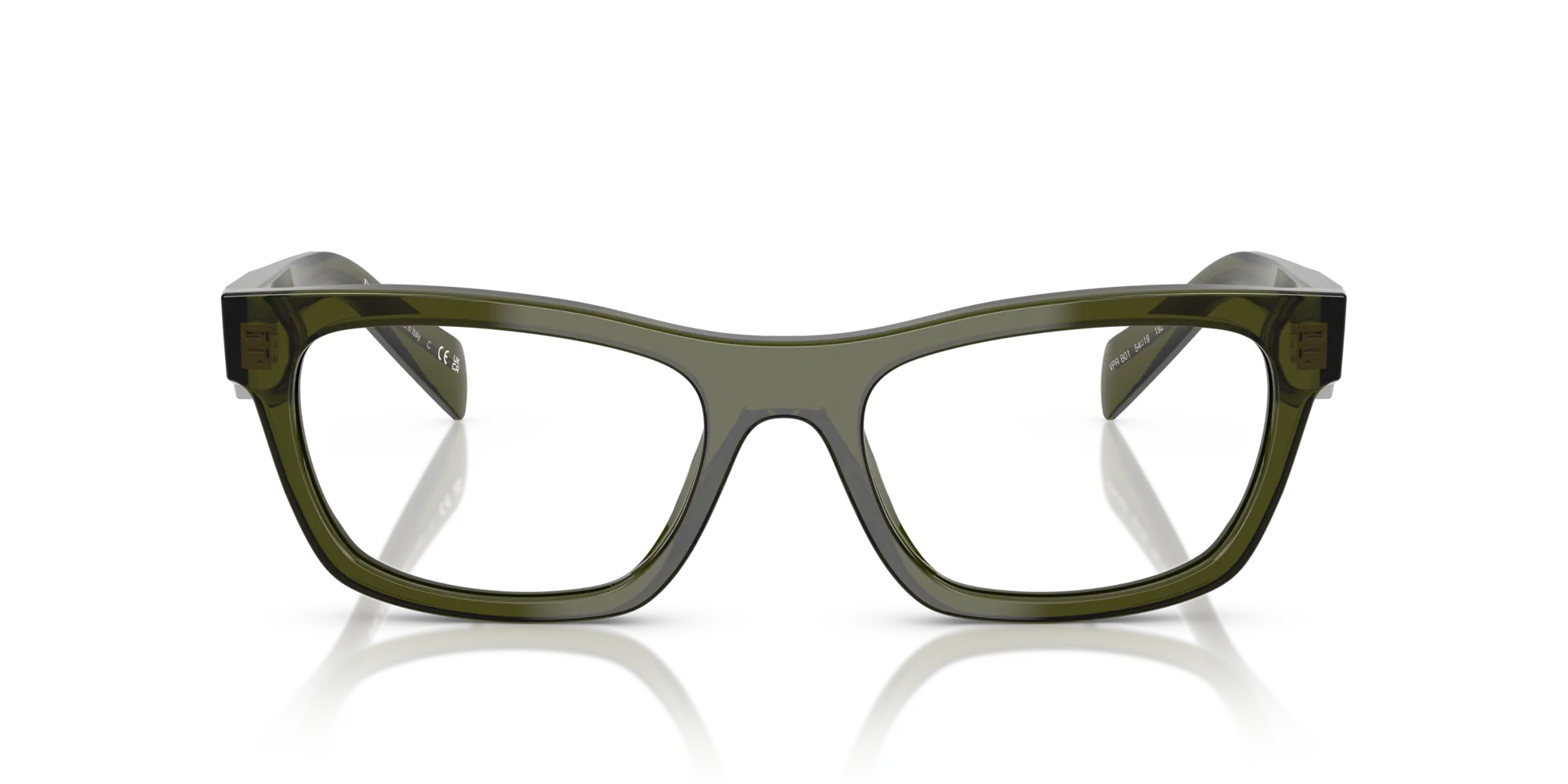 Prada PR B01V 19Z1O1 Montature da vista Acetato Verde Farfalla Normale - immagine 3