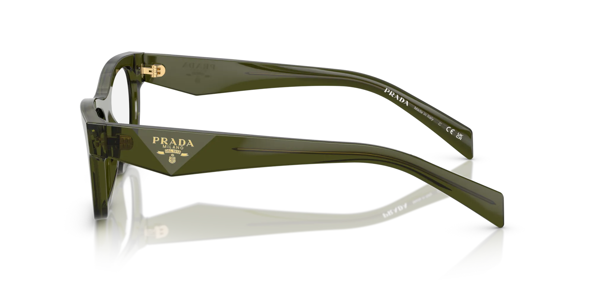 Prada PR B01V 19Z1O1 Montature da vista Acetato Verde Farfalla Normale - immagine 4