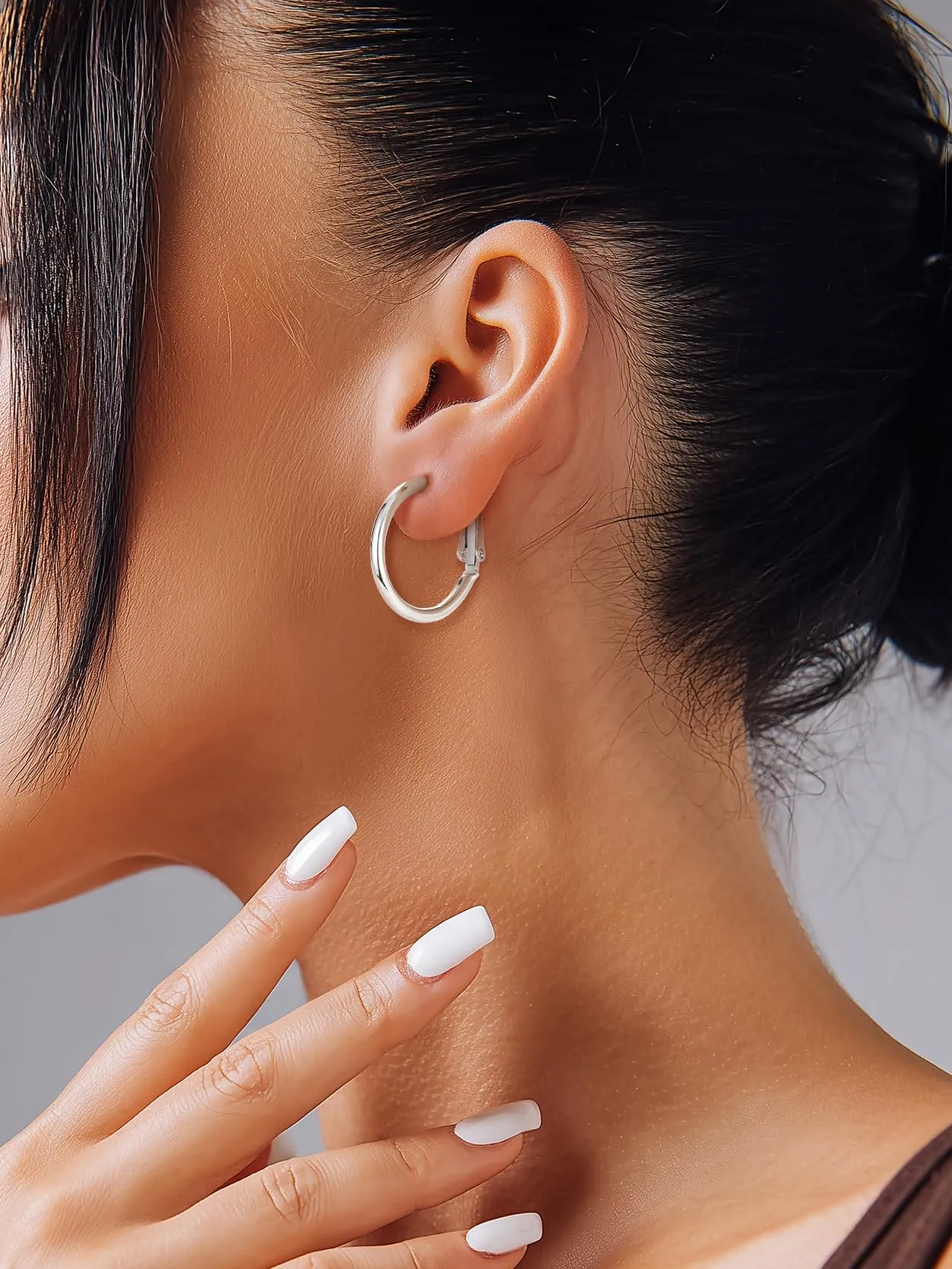 GoldChic Orecchini Cerchio 20mm Argento in Acciaio Inox - immagine 8
