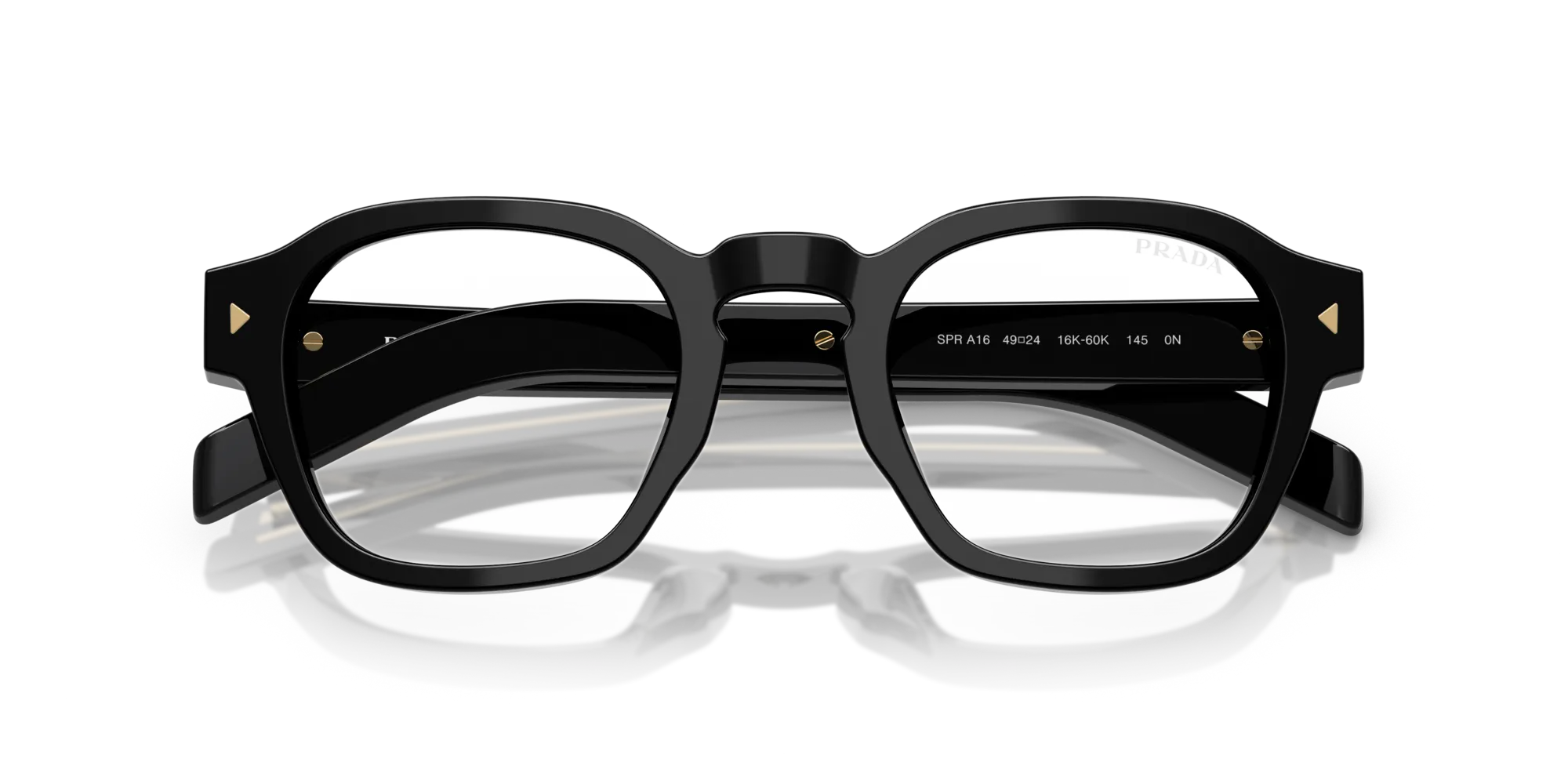 Prada PR A16S 16K60K Occhiali da sole Acetato Nero Trasparente Pantos Normale - immagine 2