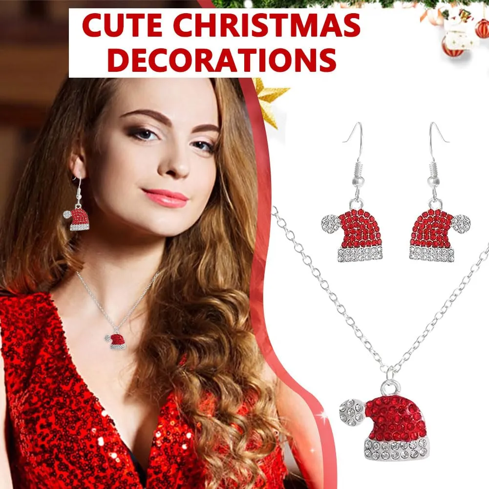 MOPQMKT Set di Gioielli Natalizi per Donn, Orecchini di Natale, Collana Natalizia Donna, Natale Gioielli Regalo, Decorazioni Natalizie per Ragazze e Donnas, Migliori Regali per Christmas e Capodanno - immagine 4