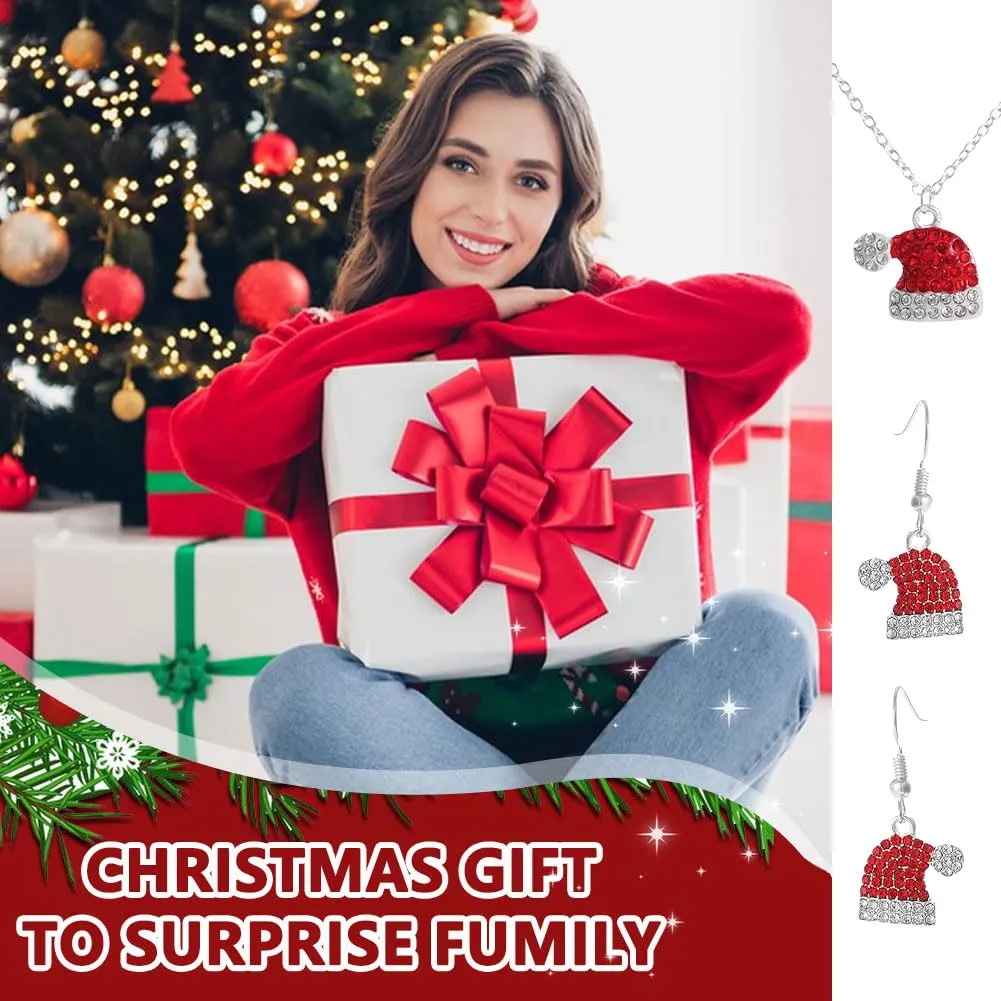 MOPQMKT Set di Gioielli Natalizi per Donn, Orecchini di Natale, Collana Natalizia Donna, Natale Gioielli Regalo, Decorazioni Natalizie per Ragazze e Donnas, Migliori Regali per Christmas e Capodanno - immagine 7