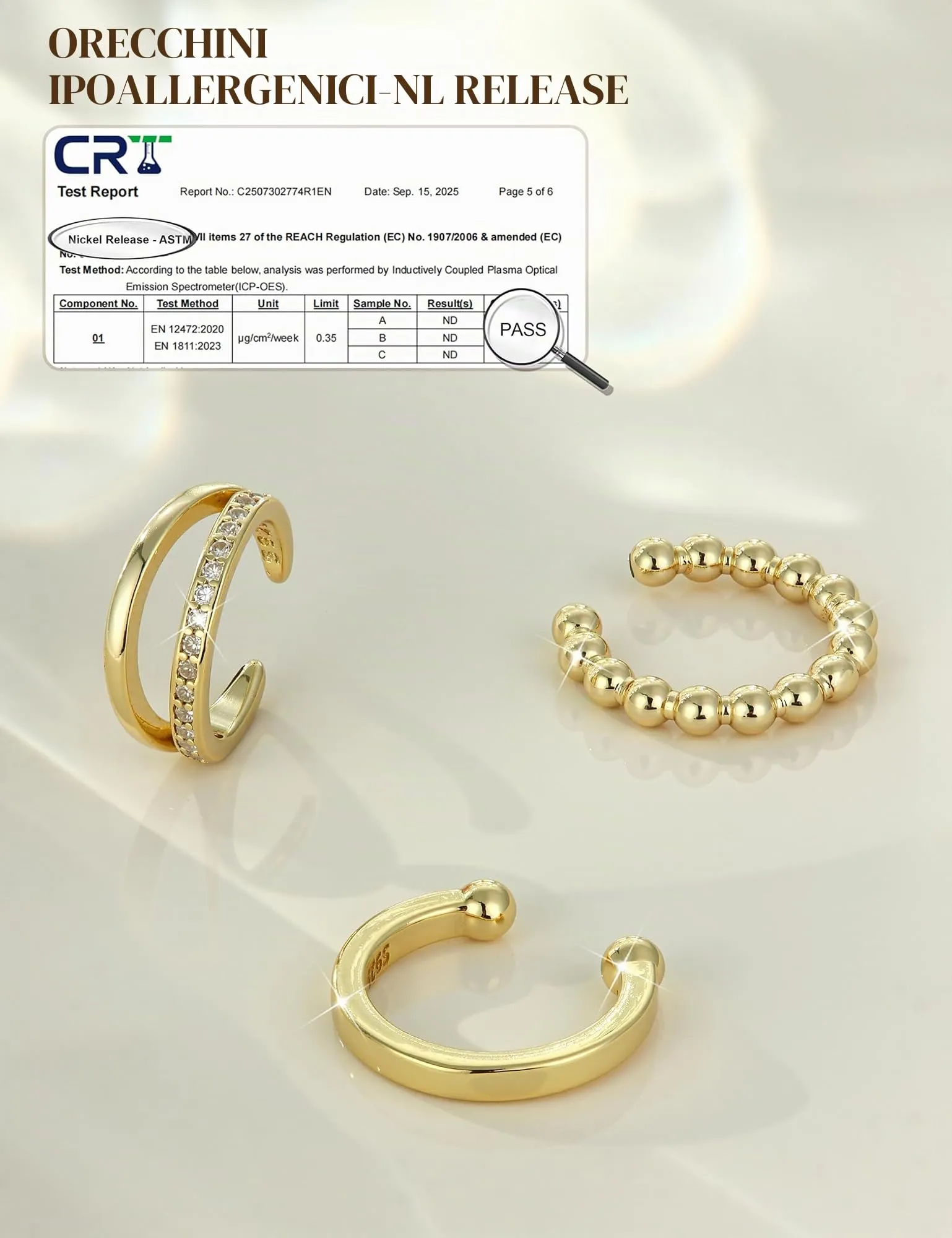 Chriscoco 3Pcs Ear Cuff Argento 925 Orecchini Senza Buco Donna Regolabile - immagine 7