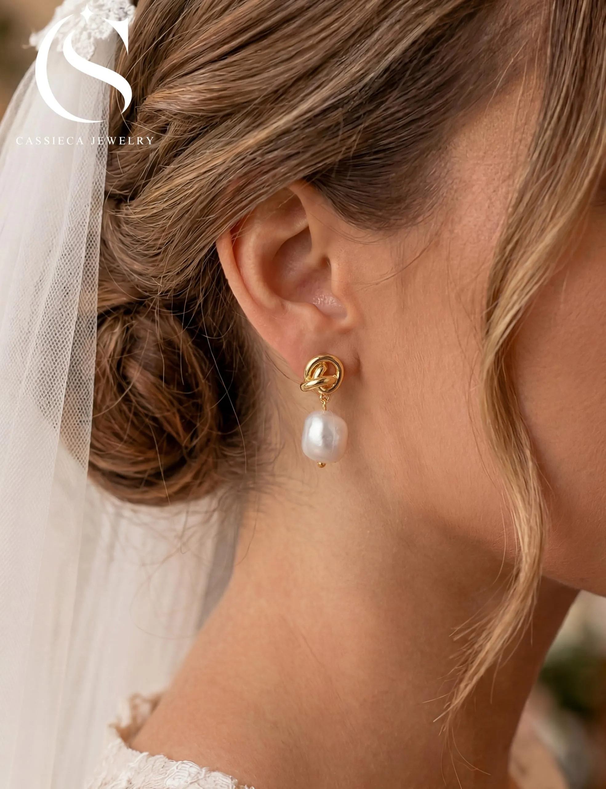 CASSIECA Orecchini Clip Donna Orecchini Shell-Perles Senza Buco per Donna - immagine 5