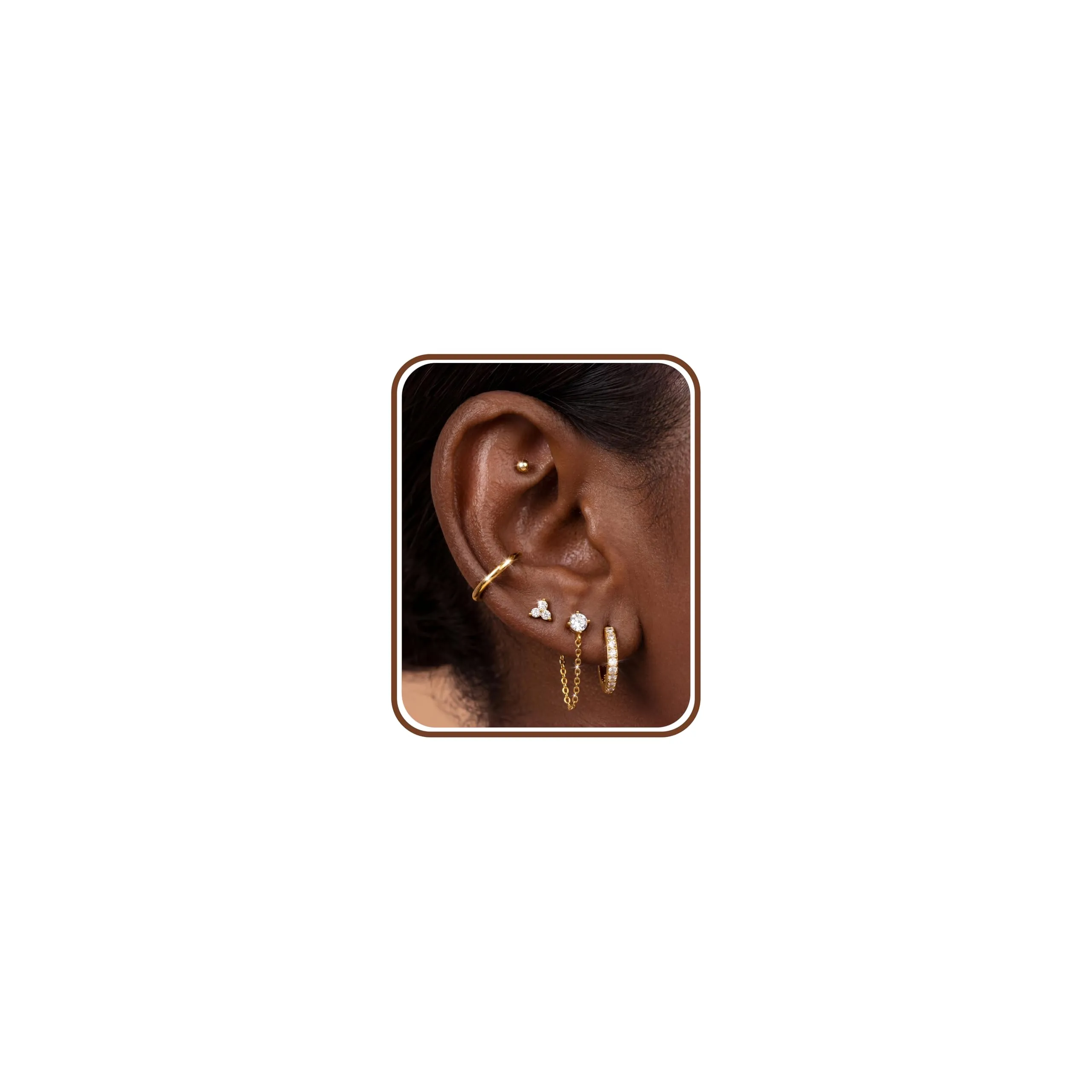 Diamday 5/7 Paia Orecchini Donna Placcato 14K Set Orecchini - immagine 1
