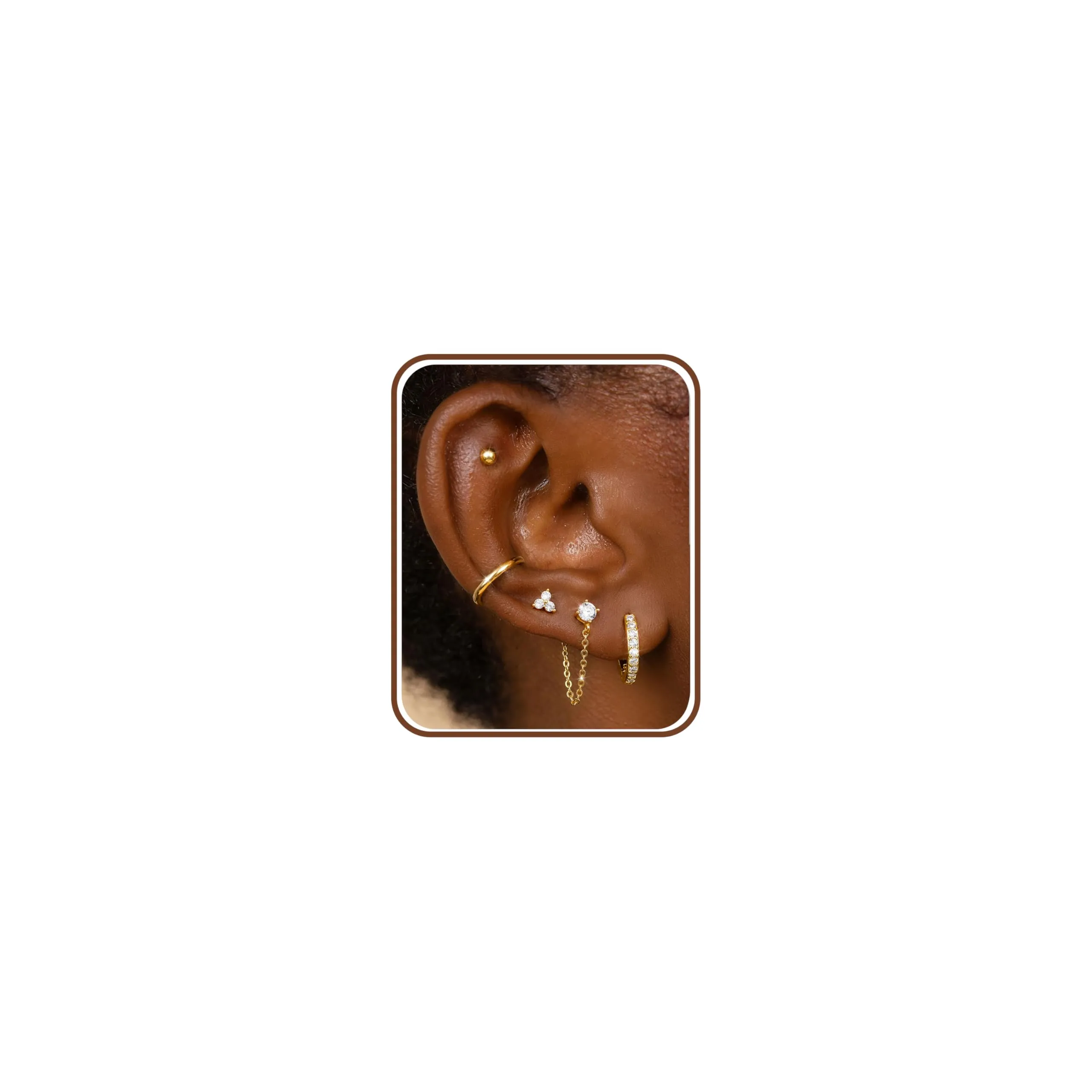 Diamday 5/7 Paia Orecchini Donna Placcato 14K Set Orecchini - immagine 9