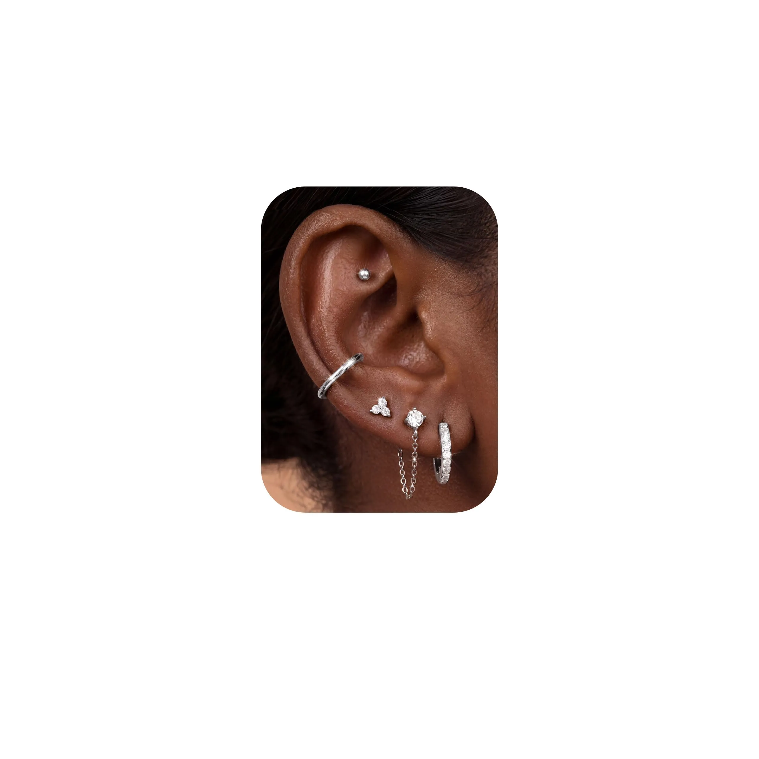 Diamday 5/7 Paia Orecchini Donna Placcato Set Orecchini - immagine 1