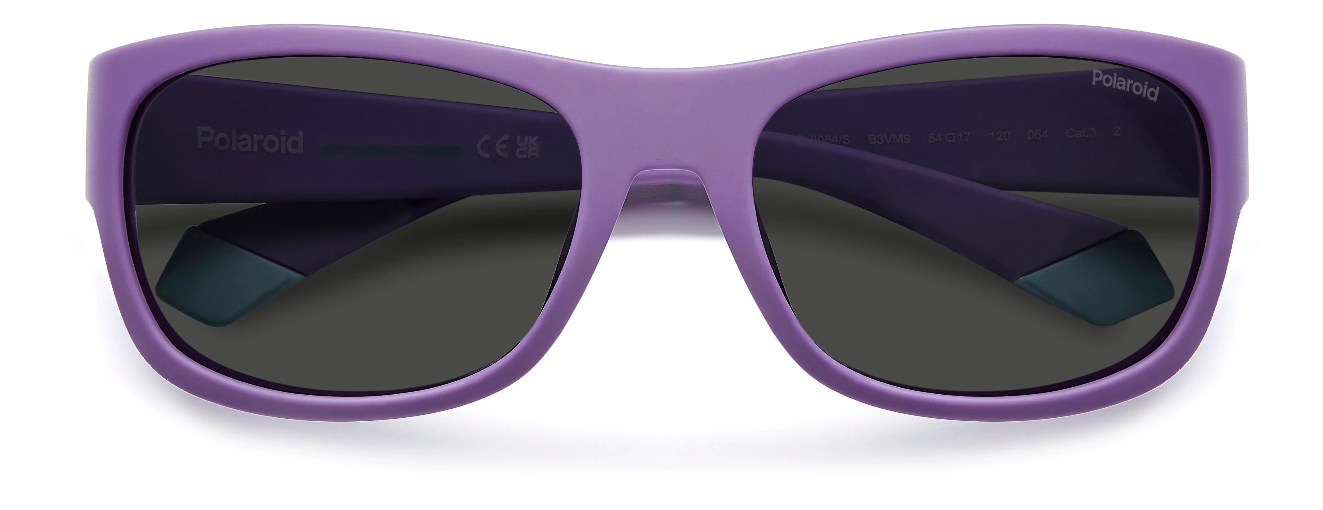 Polaroid Junior Polaroid PLD 8064/S B3V/M9 Occhiali da sole bambino Viola Grigio Squadrata Polarizzata - immagine 3
