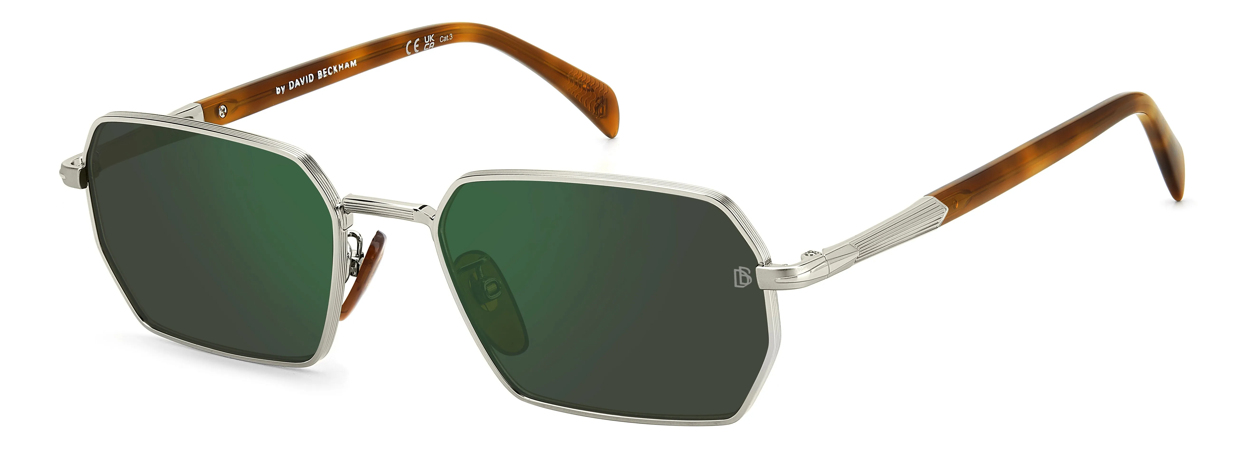 DAVID BECKHAM DB 1174/S 8JD/MT Occhiali da sole Metallo Palladio Verde Squadrata Normale Specchiato - immagine 1