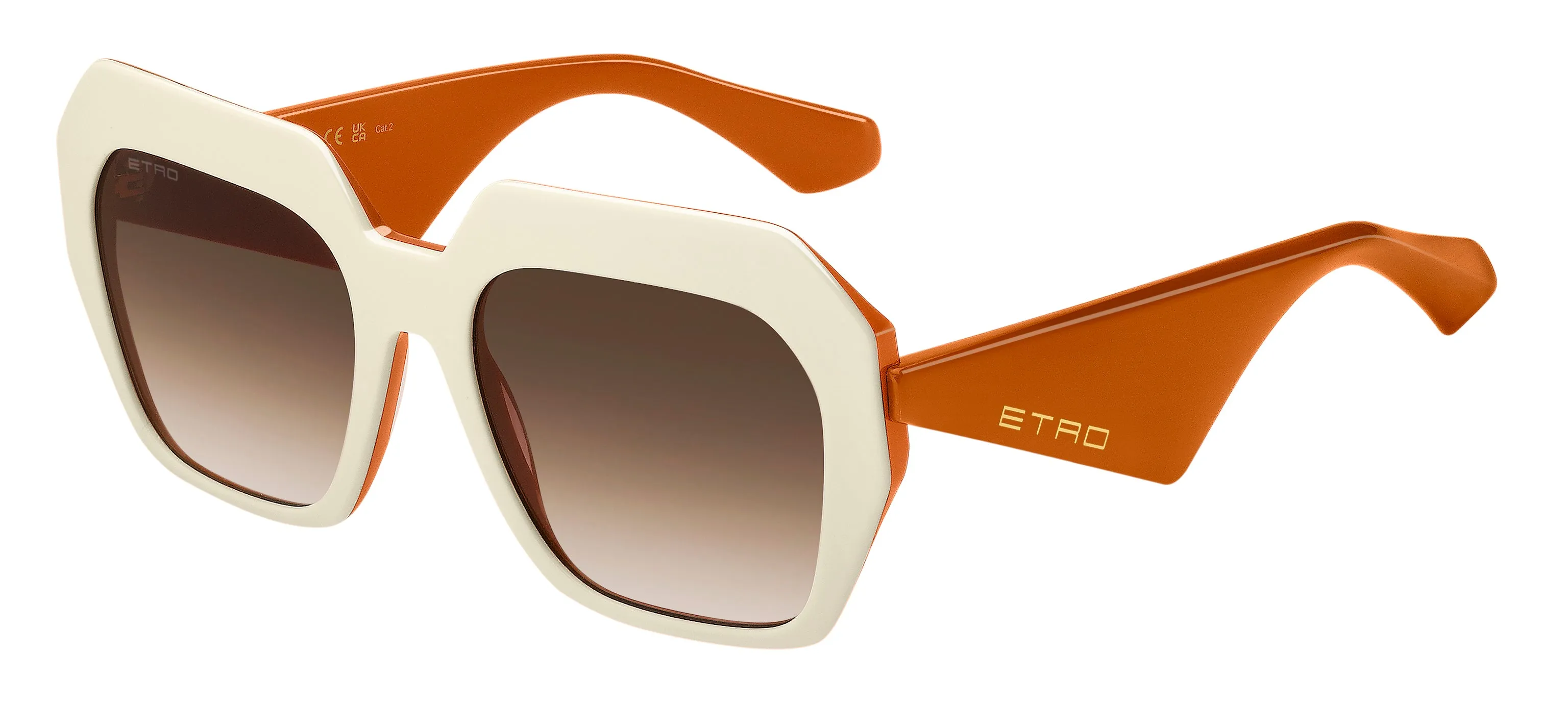 ETRO ETRO 0043/S IXN/HA Occhiali da sole Acetato Bianco Marrone Squadrata Normale Sfumato - immagine 1