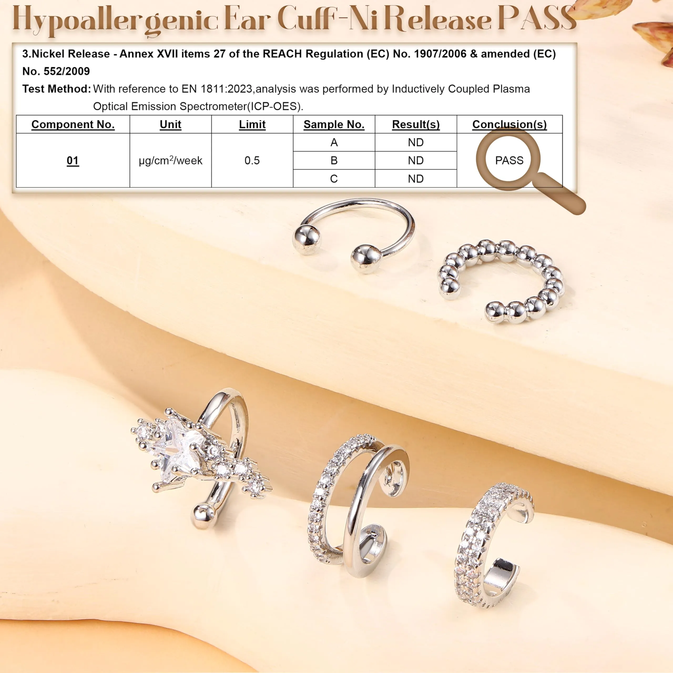 Dochais 5 Pezzi Ear Cuff Orecchini Donna Argento Color Orecchini Senza Buco Ear Cuff Orecchio Non Piercing Earcuffs Regolabile Ipoallergenici Orecchino Clip Donna per Cartilagine Finti per Ragazze - immagine 3