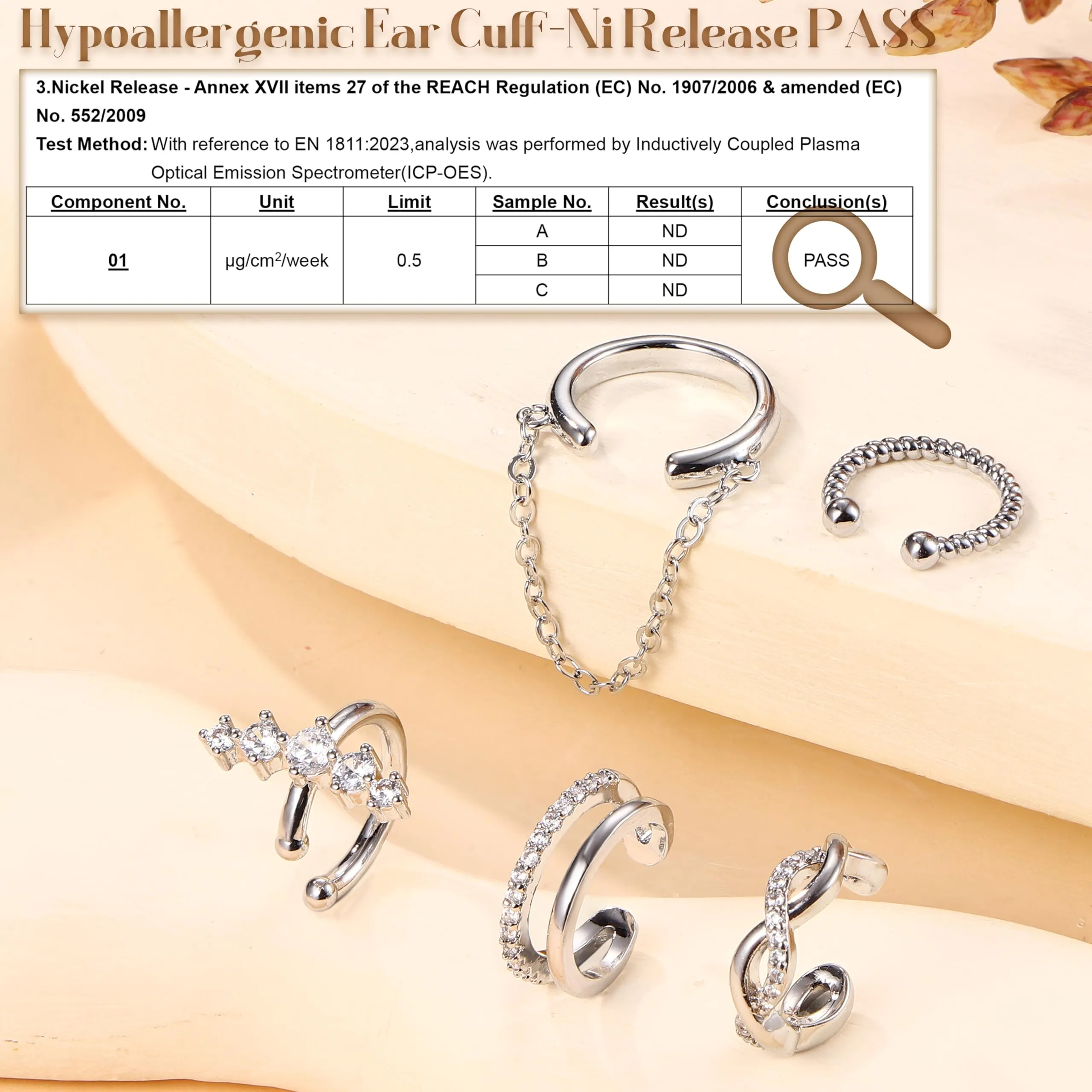 Dochais 5 Pezzi Ear Cuff Orecchini Donna Argento Color Orecchini Senza Buco Ear Cuff Orecchio Non Piercing Earcuffs Regolabile Ipoallergenici Orecchino Clip Donna per Cartilagine Finti per Ragazze - immagine 3