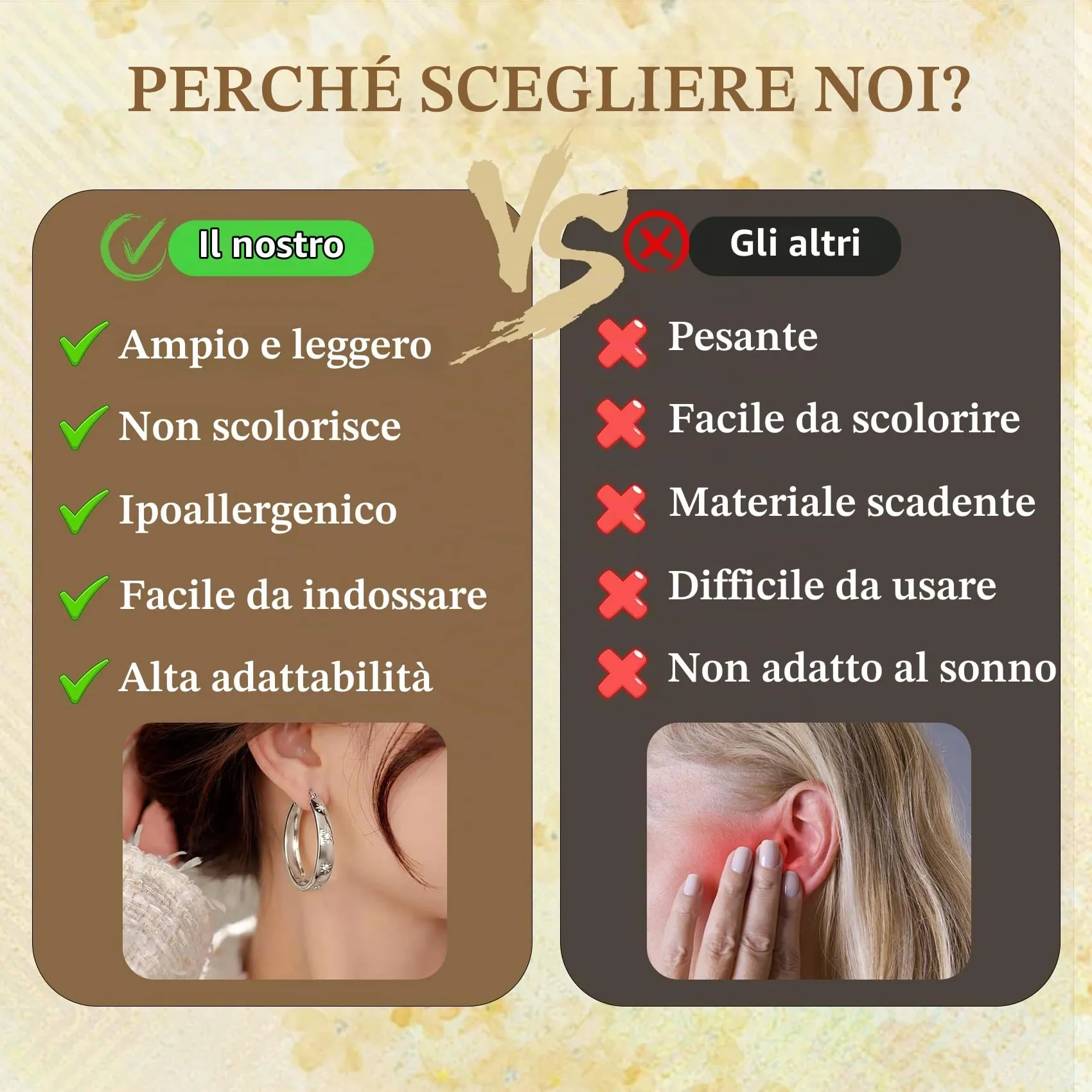 RANKEEF 8MM Orecchini Cerchio In Argento Placcato Ipoallergenico Per Donna - immagine 5