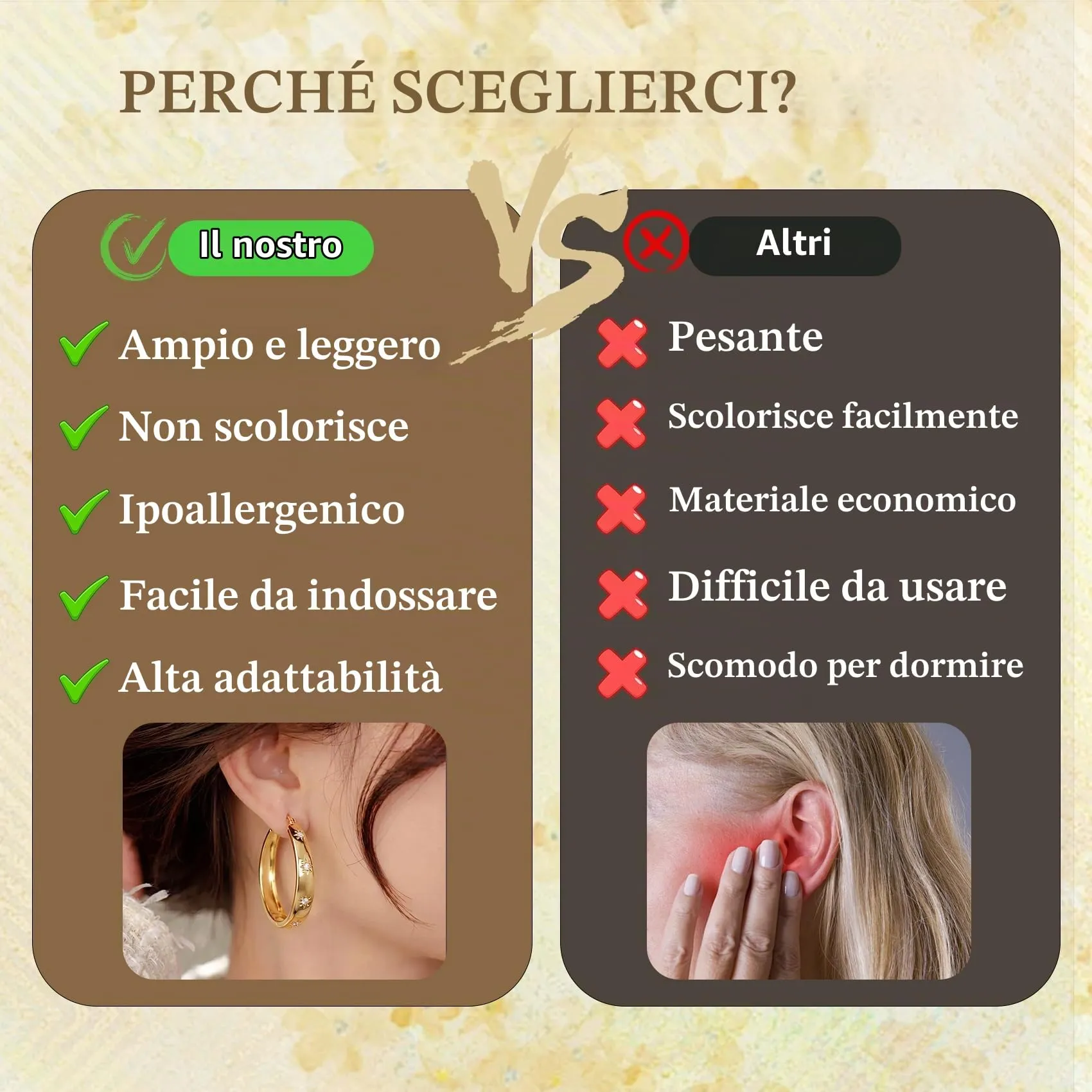 RANKEEF 8MM Orecchini A Cerchio Grandi In Oro Placcato Ipoallergenici Per - immagine 5