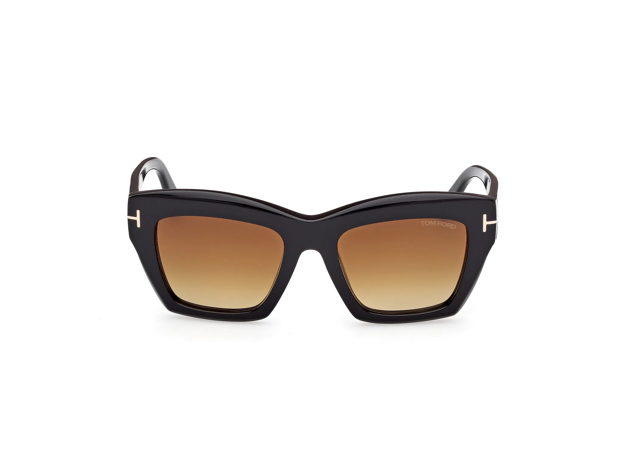 TOM FORD FT1191 LUNA 01F Occhiali da sole Acetato Nero Marrone Farfalla Normale Sfumato - immagine 3