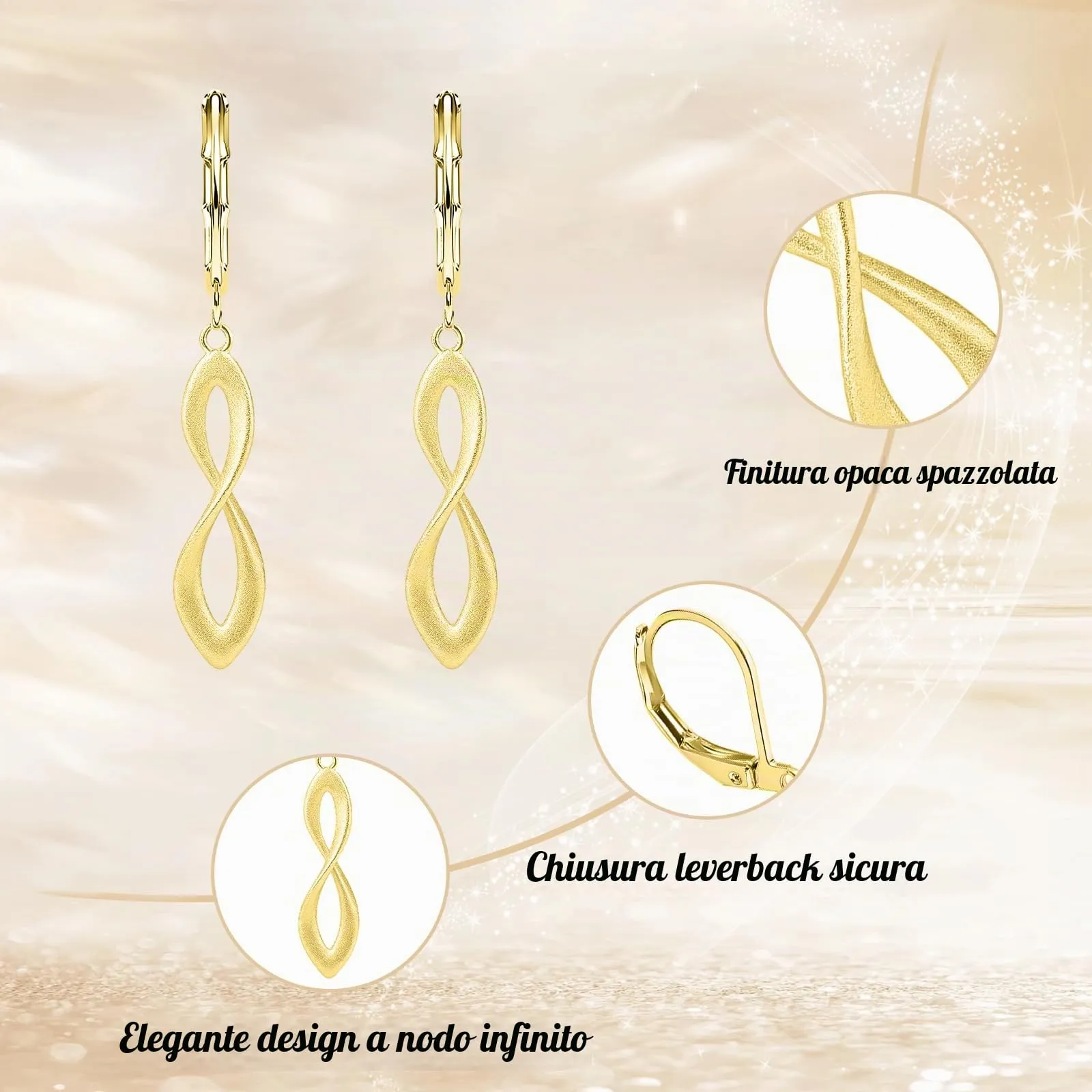 Orecchini Pendenti Donna Oro, Pendente Foglia Traforata Satinata - immagine 5