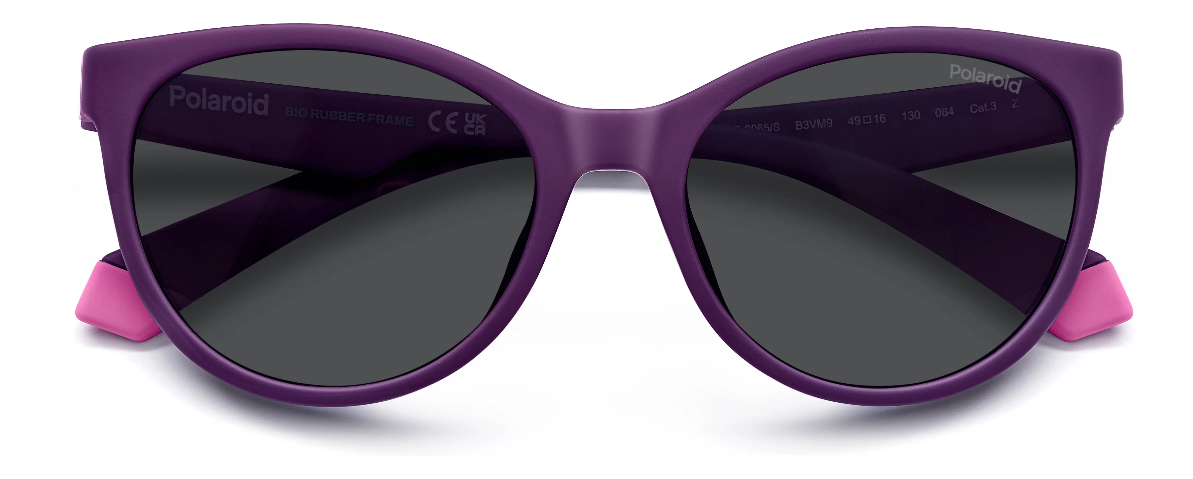 Polaroid Junior Polaroid PLD 8065/S B3V/M9 Occhiali da sole bambino Viola Grigio Cat Eye Polarizzata - immagine 3